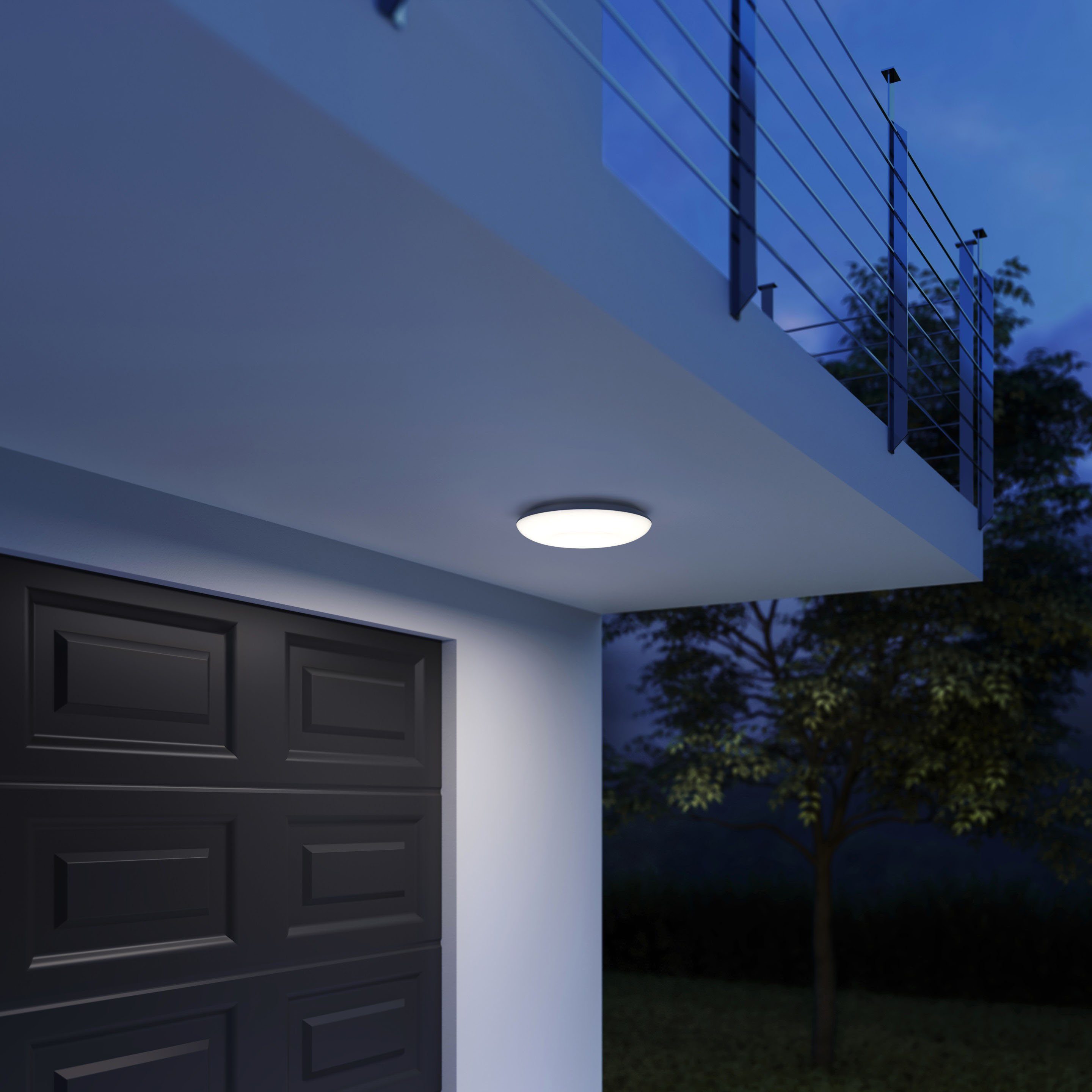 steinel LED Außen-Deckenleuchte »DL VARIO QUATTRO S WW ANT«, 360° Bewegungsmelder, inkl. LED-Leuchtmittel, für Innen- und Außenbereich, Moderne Deckenlampe, Rund-kaufen