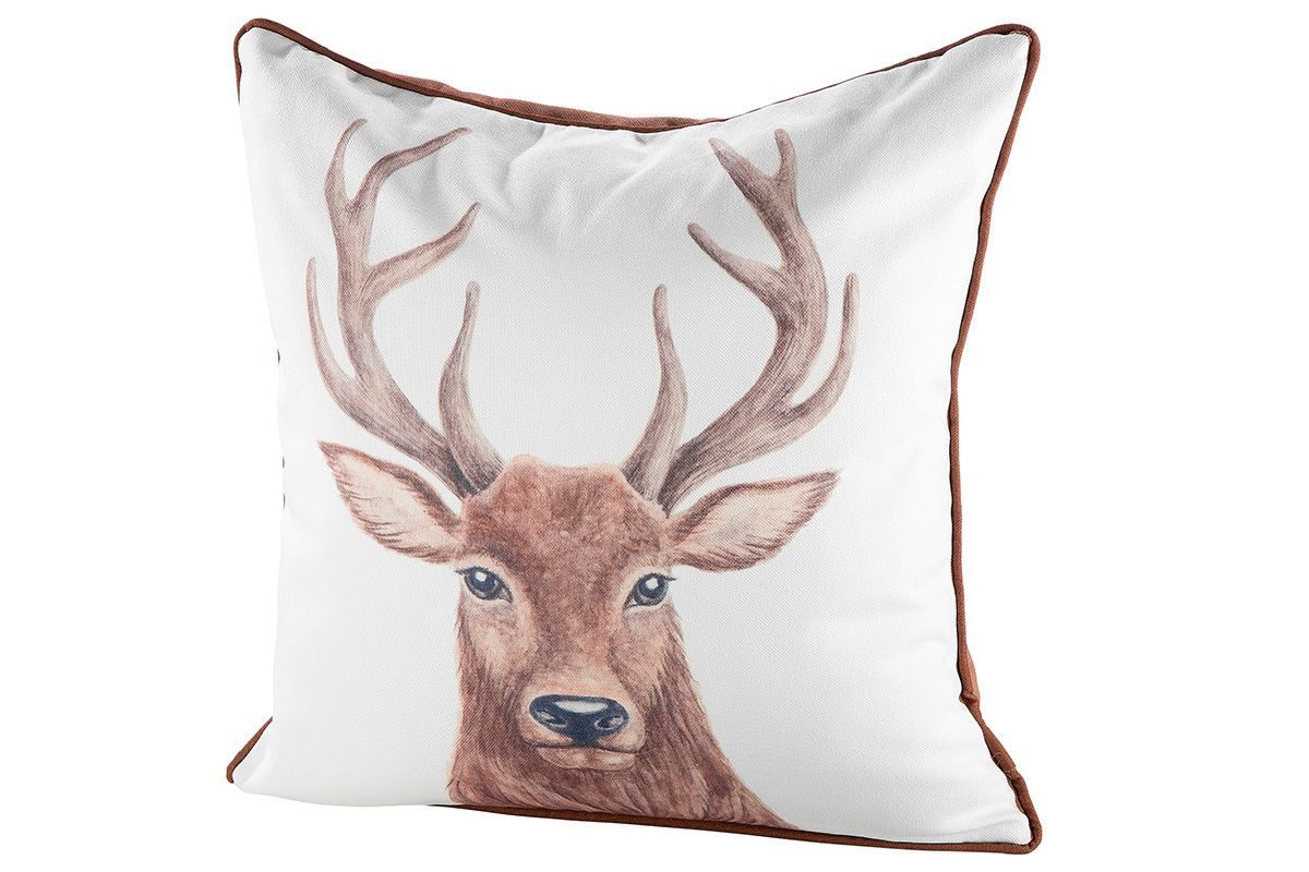 GILDE Подушка для спины Stoff Подушки Hirschkopf braun/creme, Rückseite braun