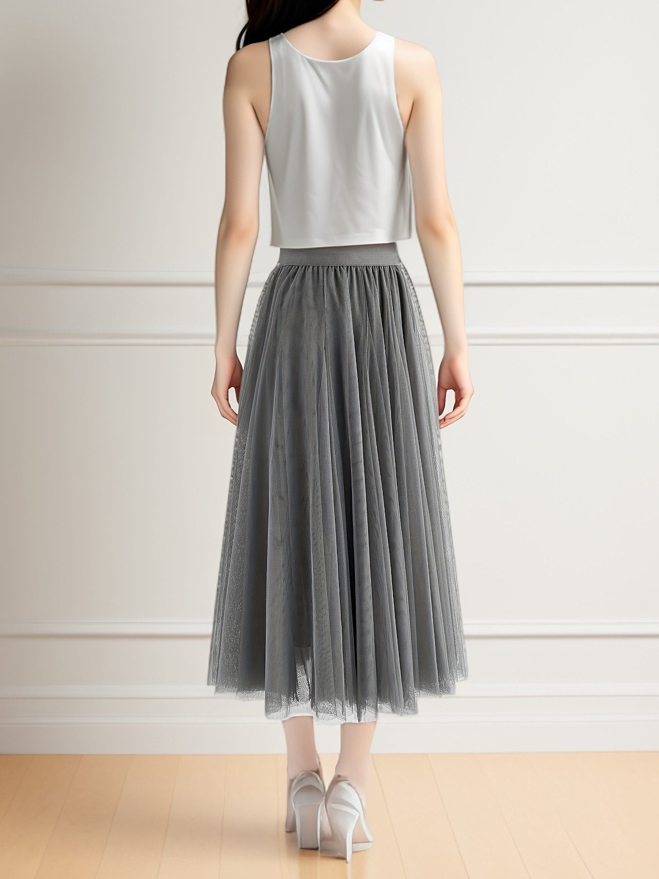 DEBAIJIA Meshrock Meshrock Damen Maxirock Sommer Elegant Lange Röcke Kleid günstig online kaufen