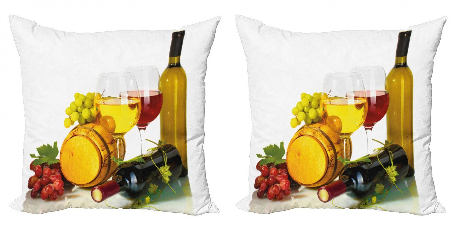 Kissenbezüge Modern Accent Doppelseitiger Digitaldruck, Abakuhaus (2 Stück), Wein Red Weißwein Mini-Themed