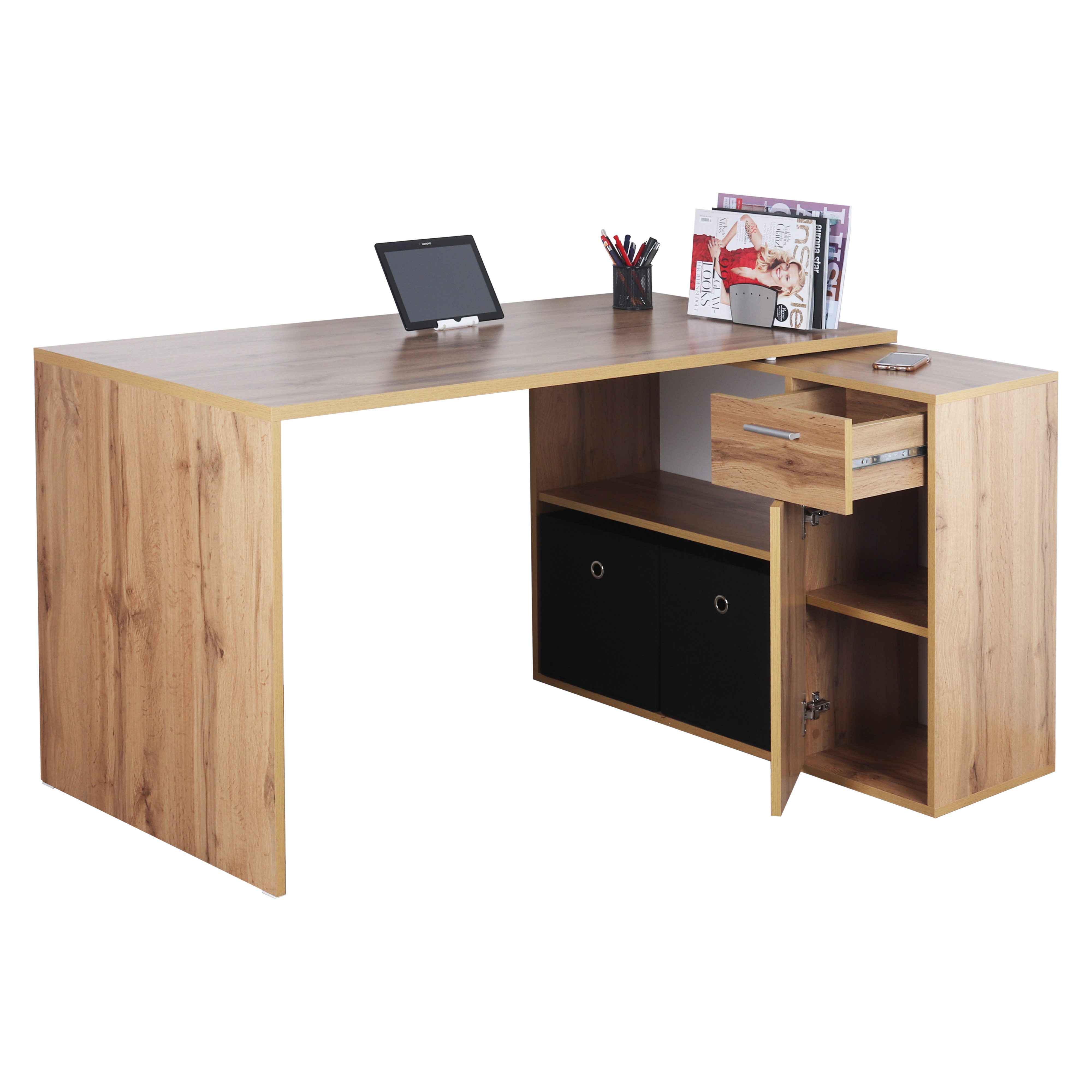 RICOO Eckschreibtisch WM083-EW, Schreibtisch Bürotisch Ecke günstig online kaufen