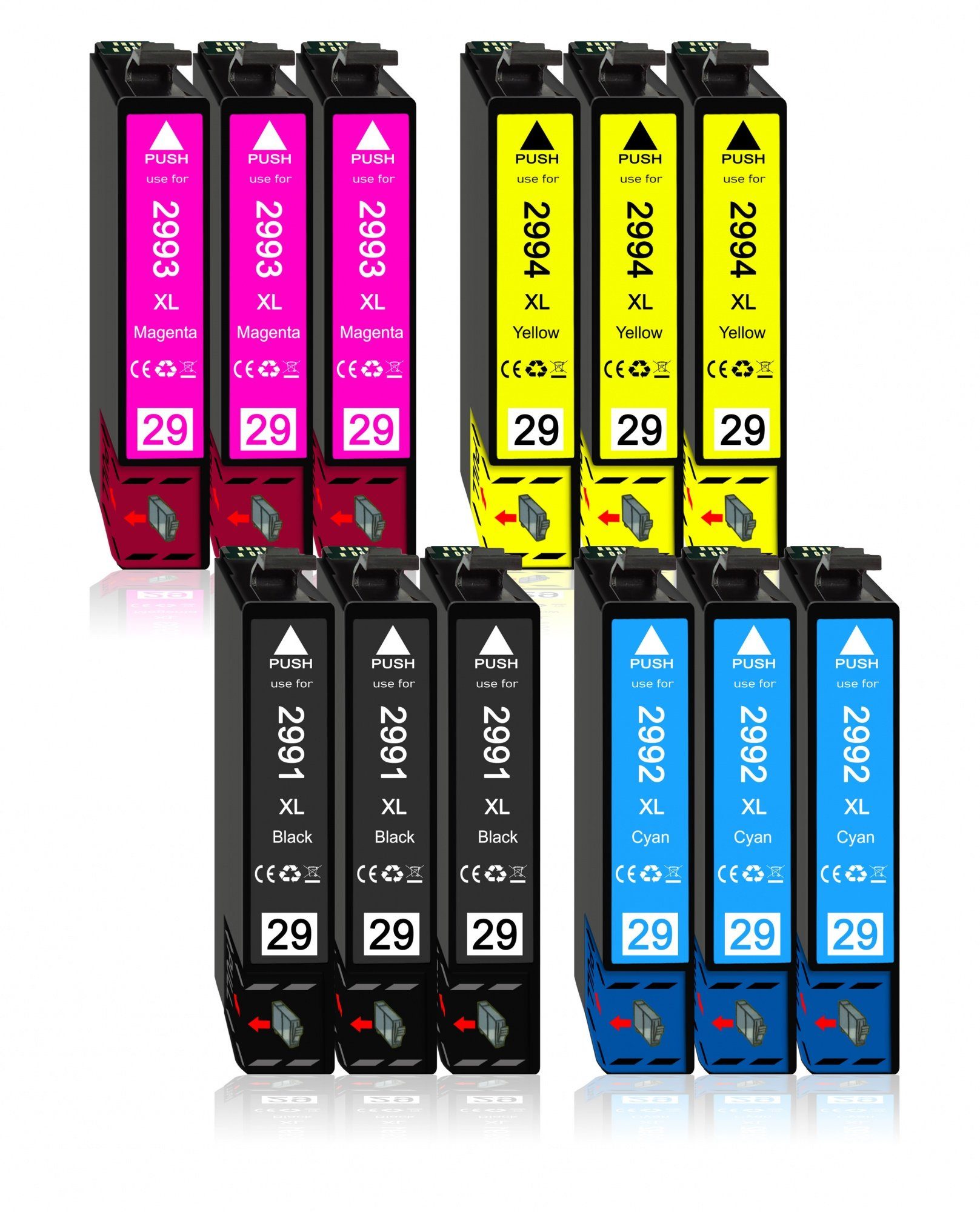 Druckerparadies 12er Pack Druckerpatronen 29 29XL kompatibel mit Epson XP-442 Tintenpatrone (12-tlg)