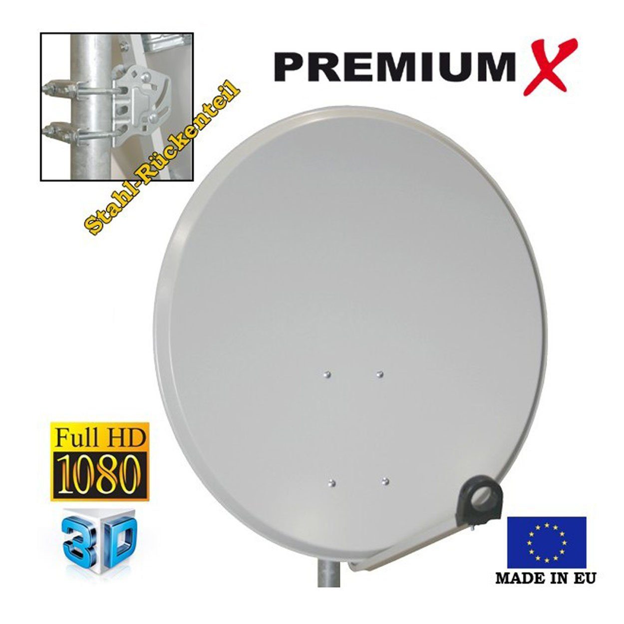 PremiumX mobile Camping Sat Anlage 60cm Antenne Single LNB Stativ SAT-Antenne