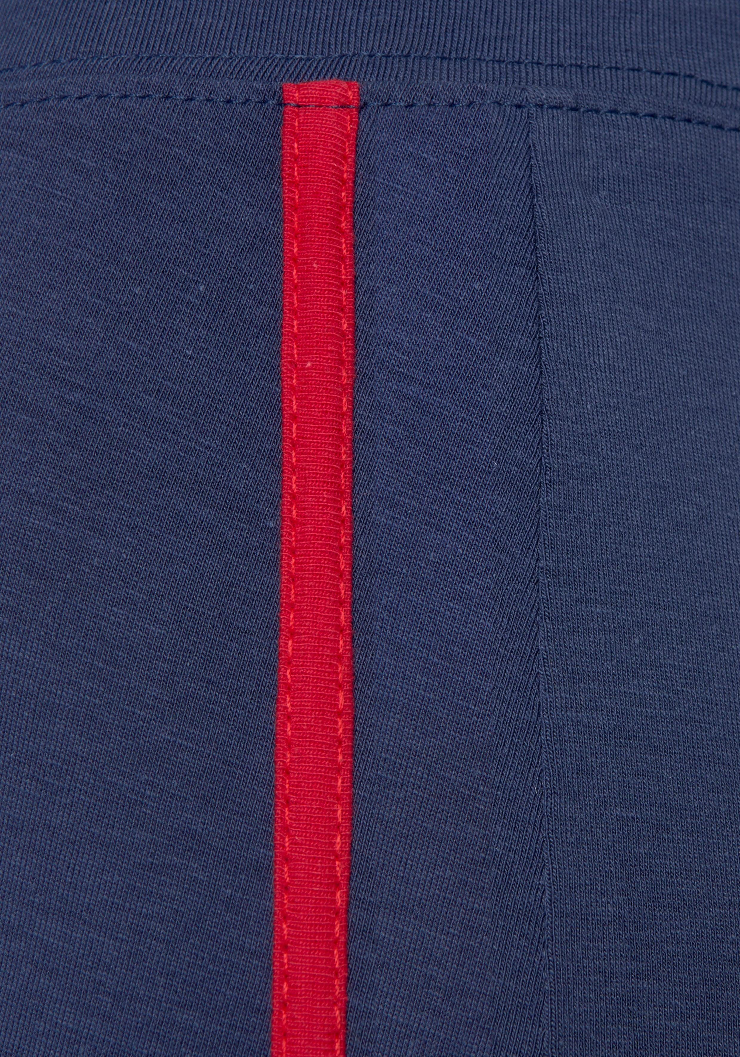 H.I.S Leggings Seitliche Streifeneinsätze in Kontrastfarben marine-navy-rot