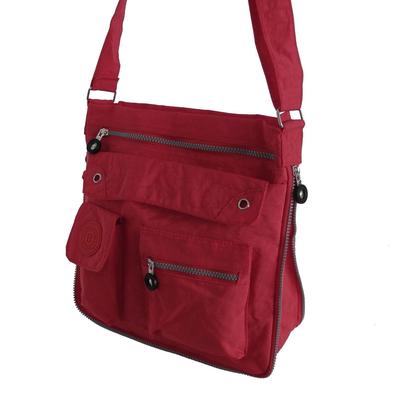 BAG Umhängetasche Umhängetasche Herren Street STREET Damen Messengerbag - Auswa Rot Stofftasche Bag