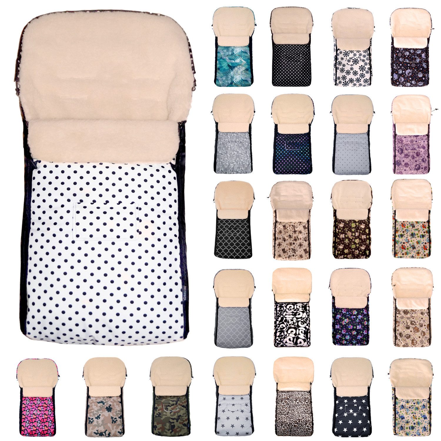 Baby-Joy Fußsack Fußsack KAI XL 105cm Lammwolle Winterfußsack Thermo Babyfußsack 6 Mon, Wetterfest; Thermo-warm und Ultraweich