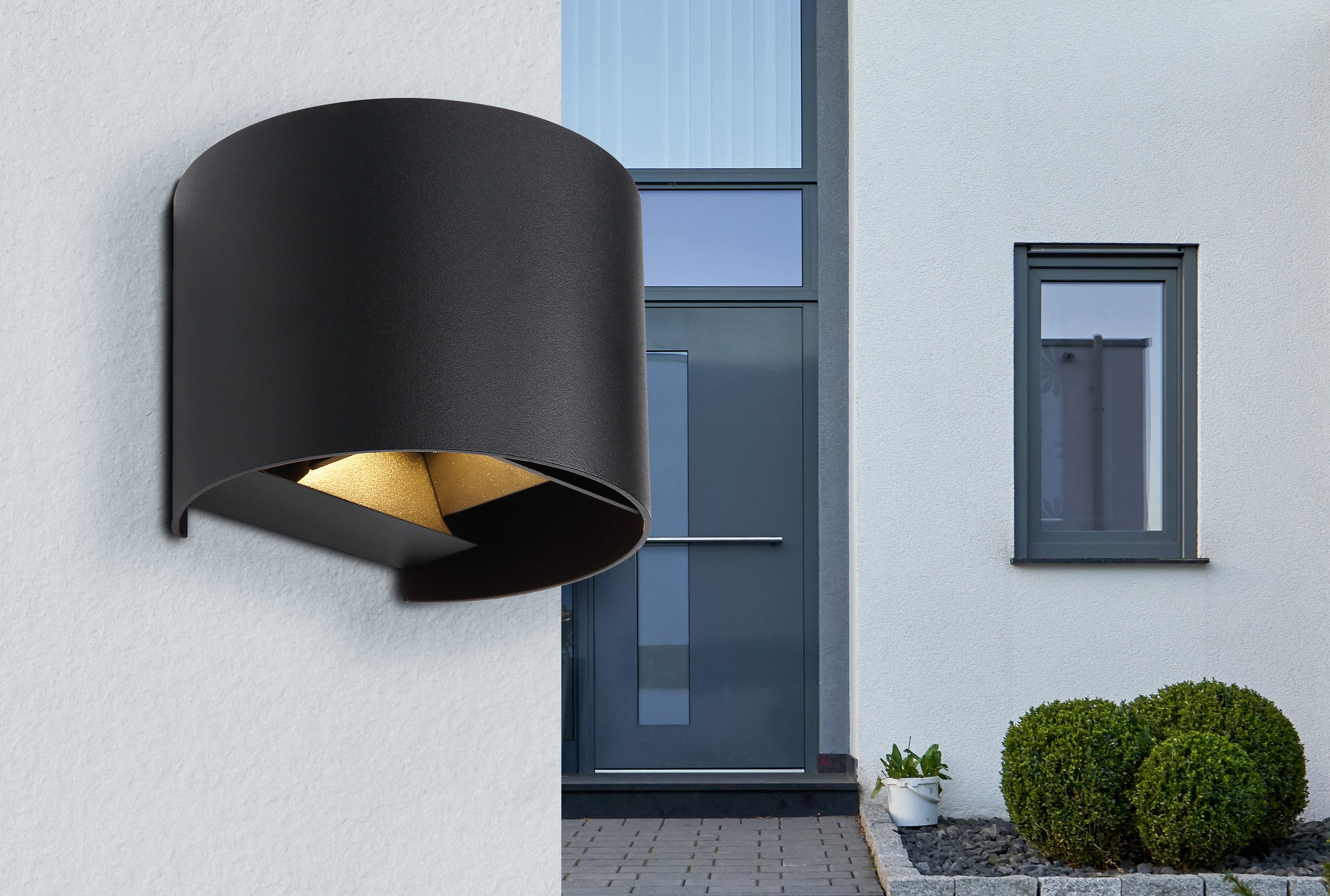 GLOBO LIGHTING LED Außen-Wandleuchte VERONIKA, LED fest integriert, Warmweiß, Außenlampe/Lichtschein: auf- und abwärts/ IP54/3000K