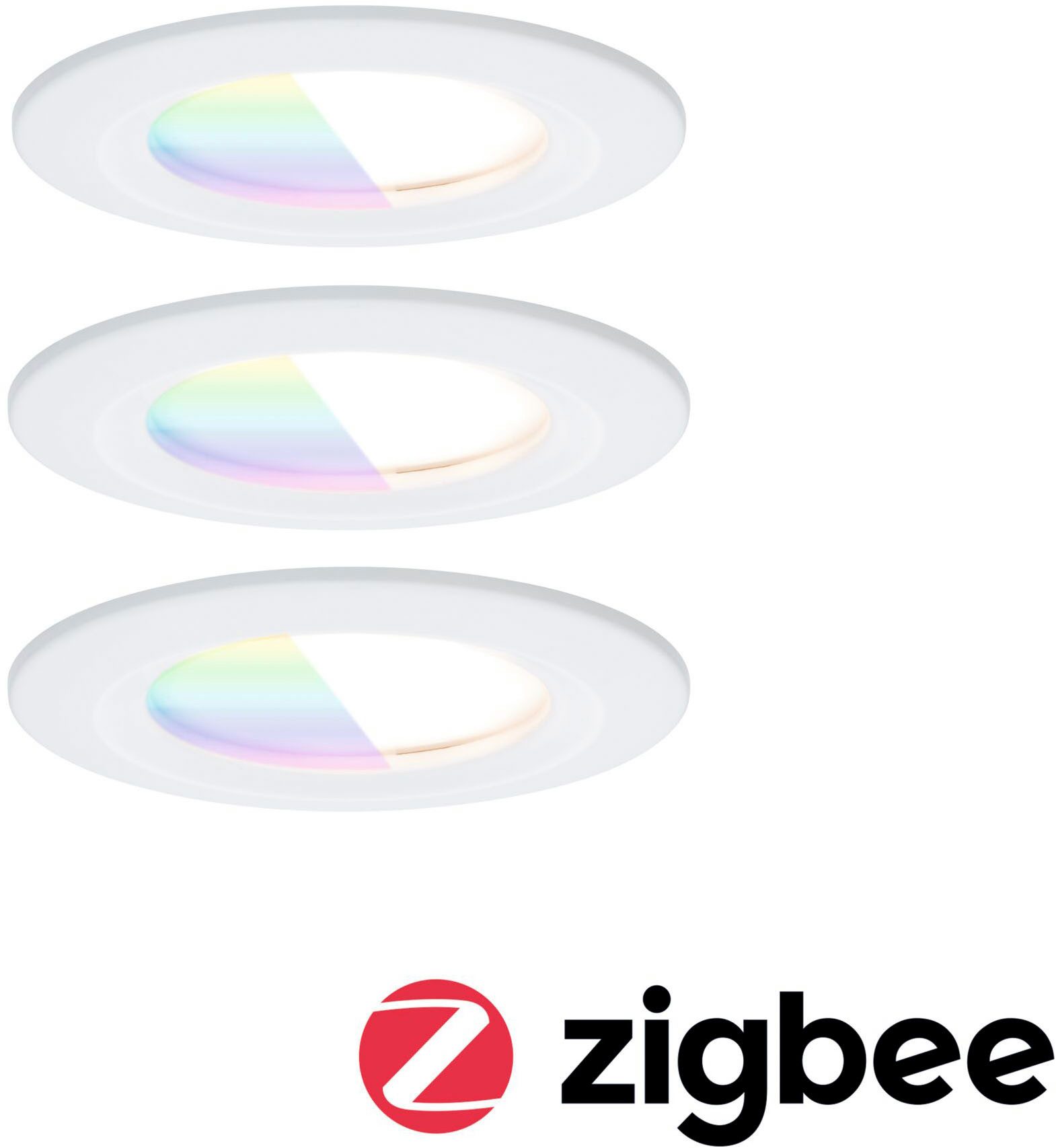 Paulmann LED Einbauleuchte LED Einbauleuchte Nova Coin IP44 rund 78mm, LED fest integriert, Tageslichtweiß, Memoryfunktion, Farbwechsler, Farbsteuerung, Dimmer, Smart Home