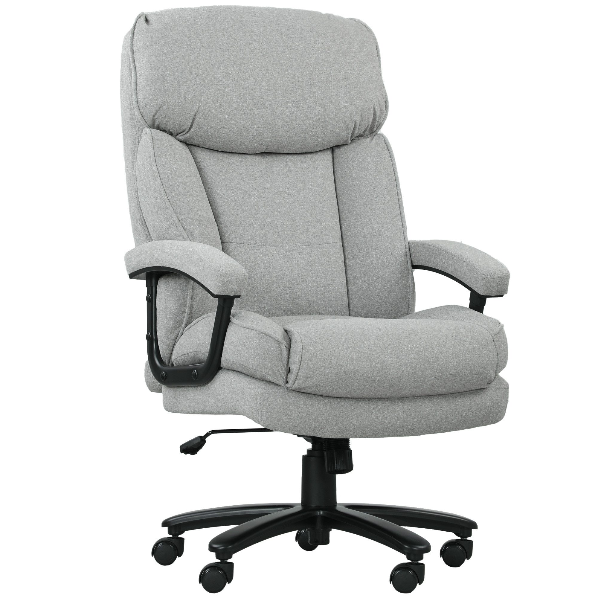 HOMCOM Bürostuhl Ergonomisch Schreibtischstuhl mit Wippfunktion, Leinenopti günstig online kaufen