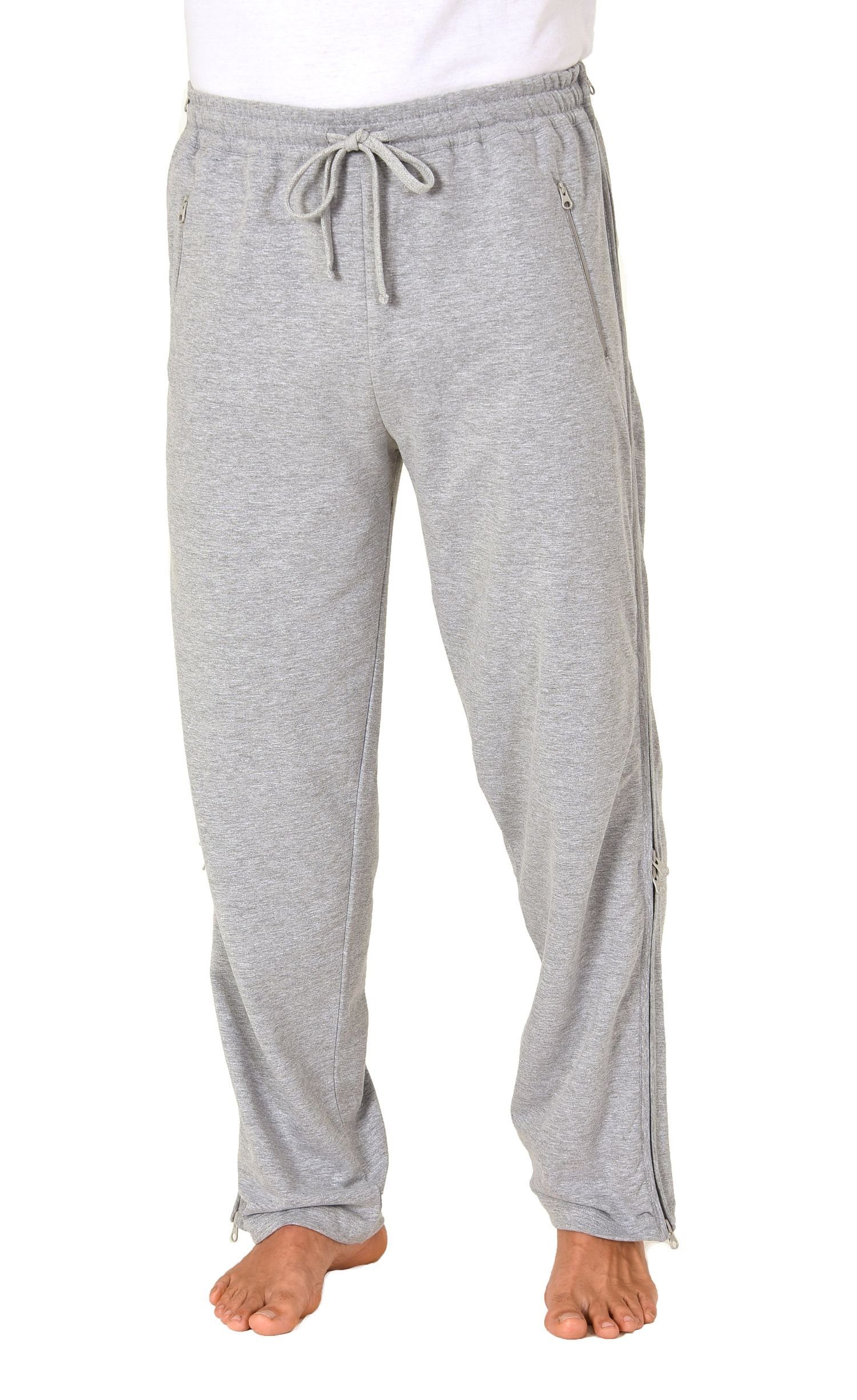 Normann Care Relaxanzug Herren Rehahose mit seitlichen 4-Wege Reißverschluß Jogginghose