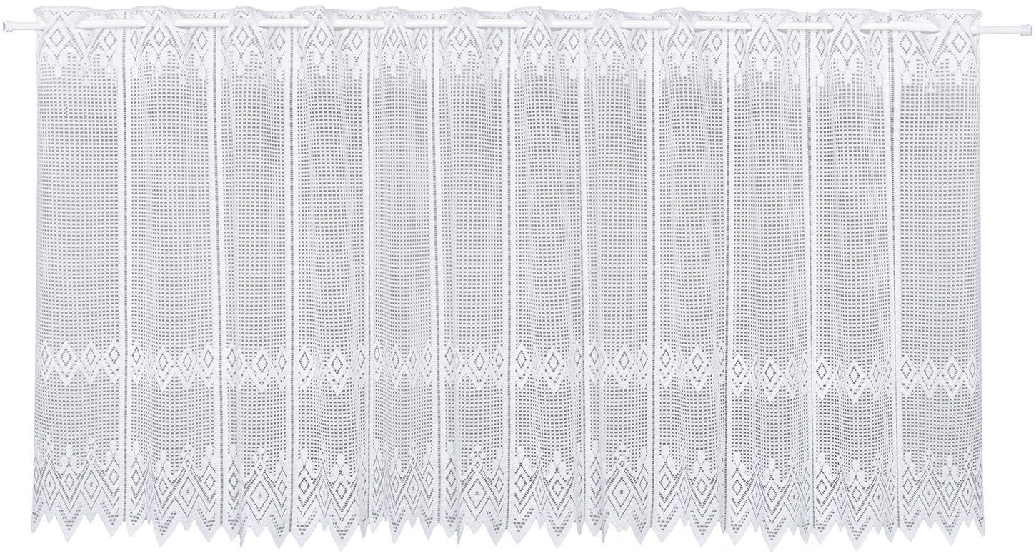 Gerster Scheibengardine Genia, nach Ma0 (1 St), Durchzuglöcher, halbtransparent, Jacquard, SB-Bistro "Genia", maßgenaue Anfertigung