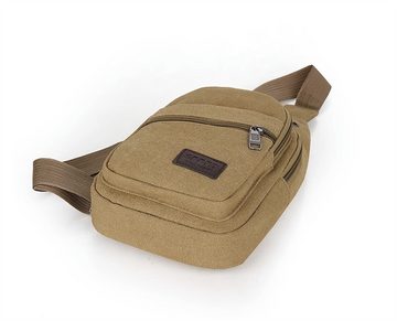 Rouemi Bauchtasche Lässige Herrentasche mit großem Fassungsvermögen, Canvas-Crossbody-Bag