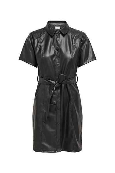JACQUELINE de YONG Shirtkleid »3422« (1-tlg) Damen Leder Optik Dress Kleid mit Gürtel JDYVERA Kurzarm