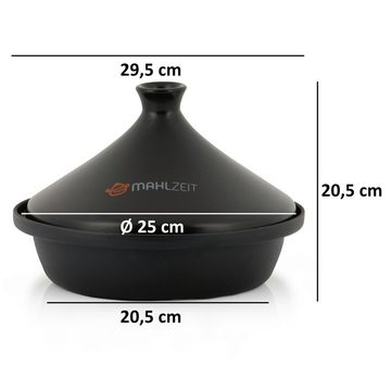 Mahlzeit Dampfgartopf gusseiserne Tagine, Ø 25 cm, Tajine Topf mit Deckel für Induktion, Gusseisen