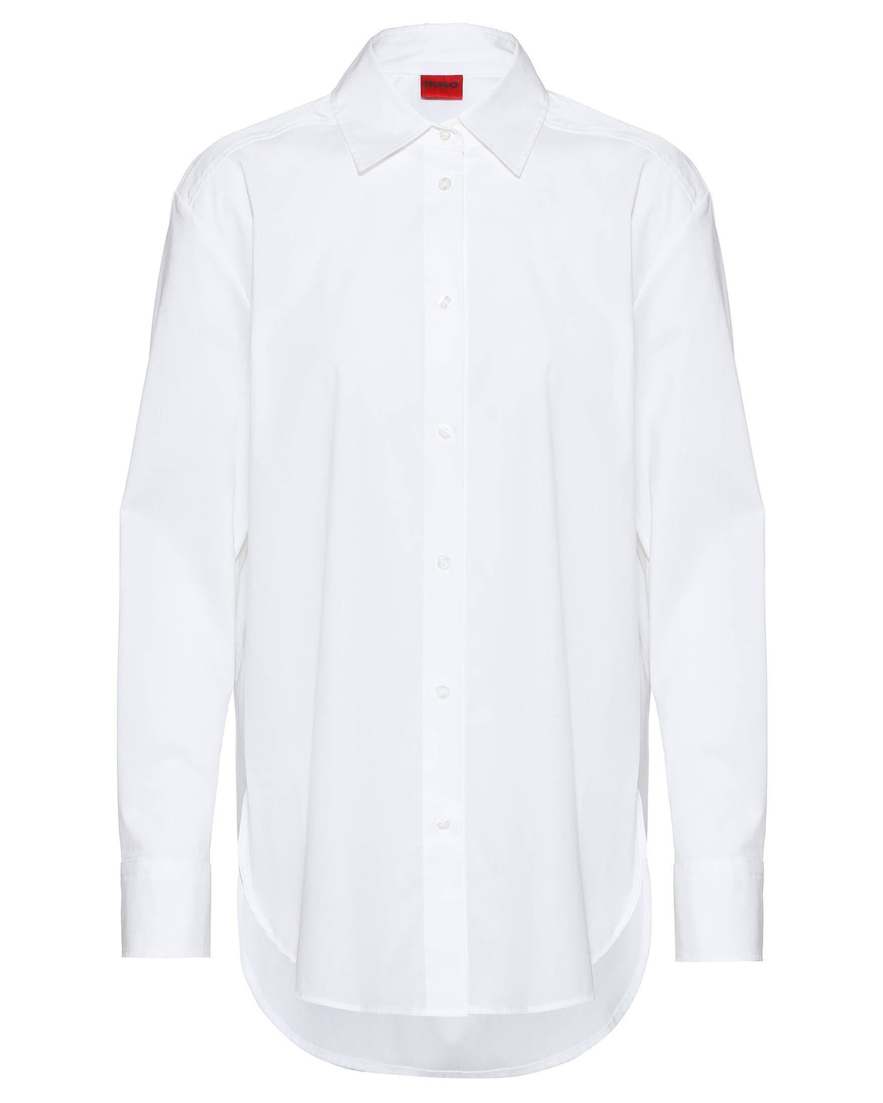 HUGO Klassische Bluse Damen Bluse THE BOYFRIEND SHIRT Oversize Fit (1-tlg)