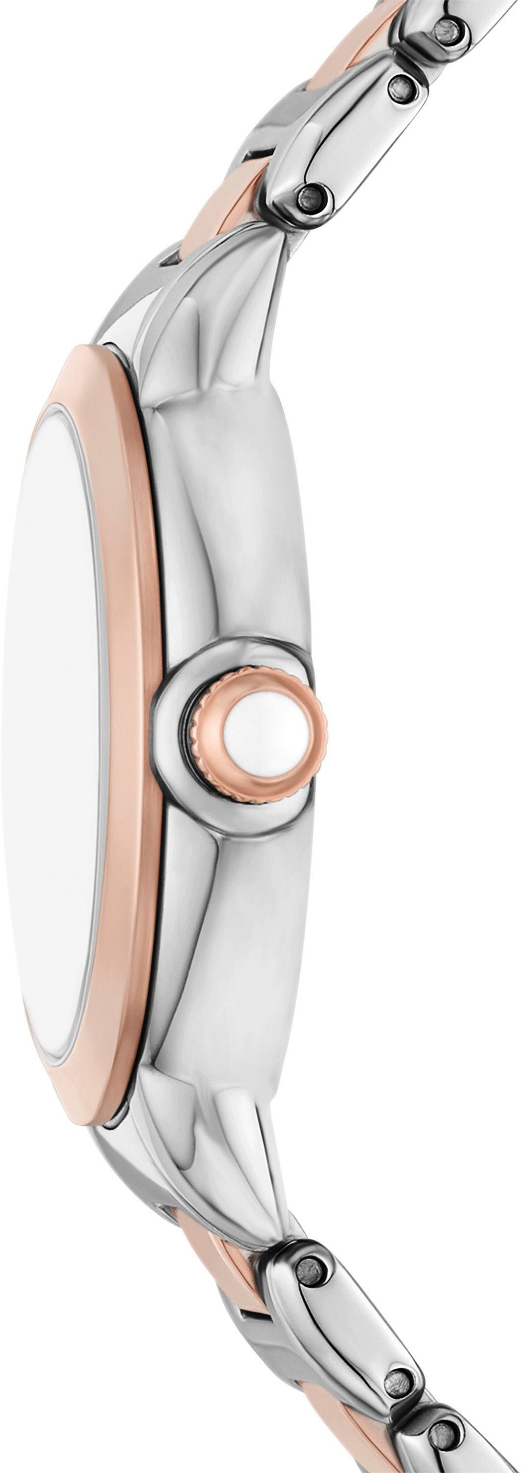 Emporio Armani Quarzuhr AR11643, Armbanduhr, Damenuhr, Edelstahlarmband, analog, Glassteine