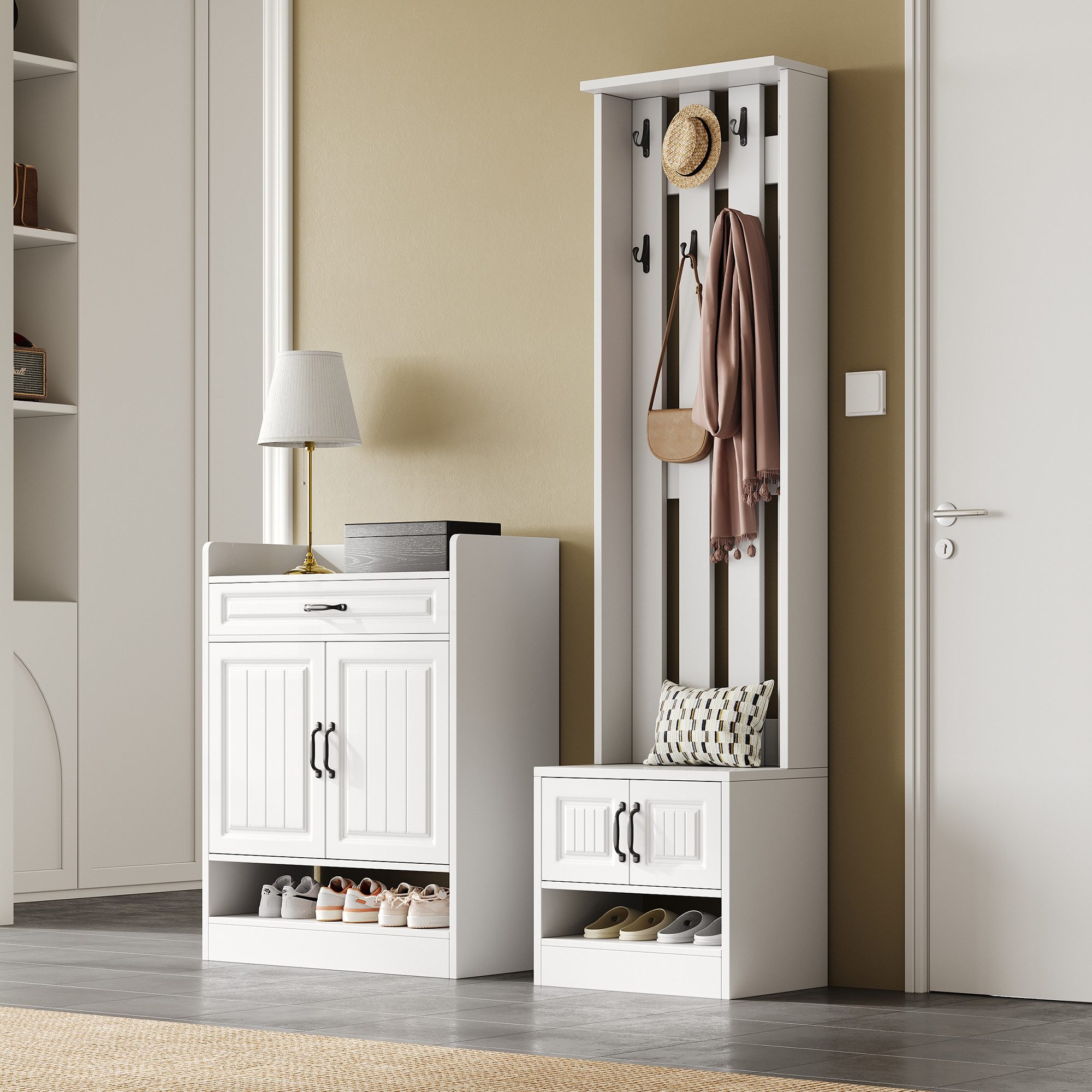 OKWISH Garderoben-Set Modernes Flurmöbel, (Garderobenset – Wandgarderobe in günstig online kaufen