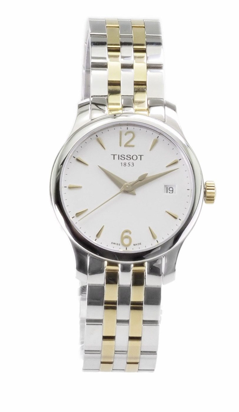 Tissot Quarzuhr Tissot Damen QuarzUhr Tradition T0632102203700, (Gold)