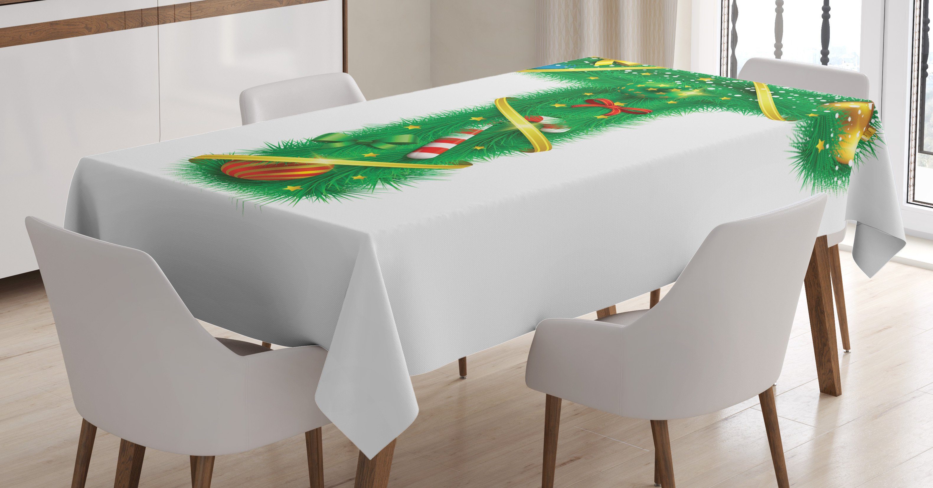 Abakuhaus Tischdecke geeignet Außen Farben, Neujahr Farbfest Klare Brief Waschbar Bereich Für den T Weihnachtsbrief