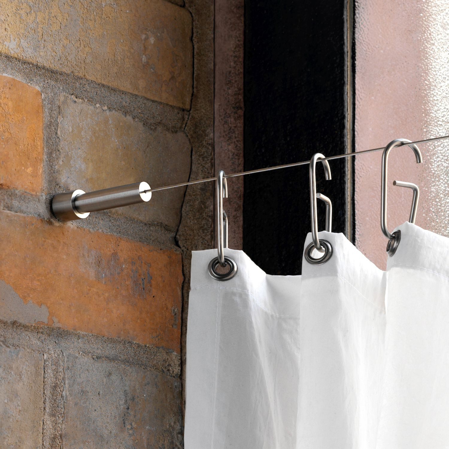 PHOS Design Seilspanngarnitur SSA12Set3, Gardinen, Vorhänge, Vorhangringe, (Seilspannsystem), Edelstahl