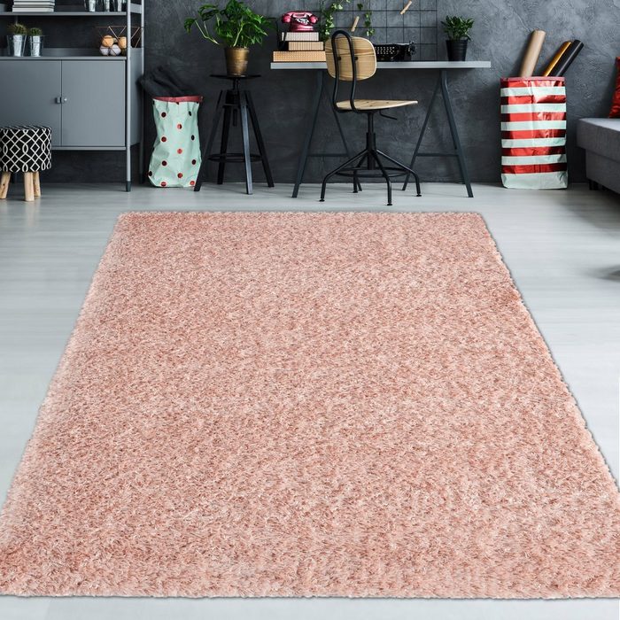 Teppich Klassischer Teppich hoher Flor und flauschig in rosa TeppichHome24 rechteckig Höhe: 50 mm