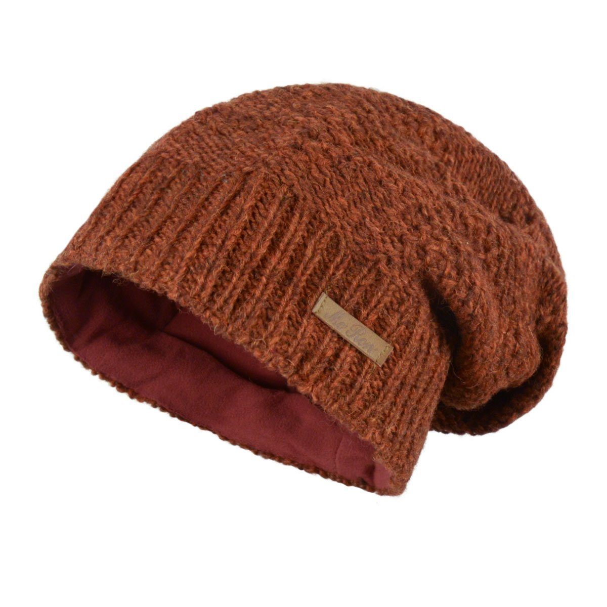 Modell "Lina hoher Meliert Meliert" McRon Rost Wollmütze Strickmütze Beanie Schurwollanteil