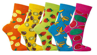 Socks 4 Fun Freizeitsocken »Socken Motiv Früchte« (3-Paar)