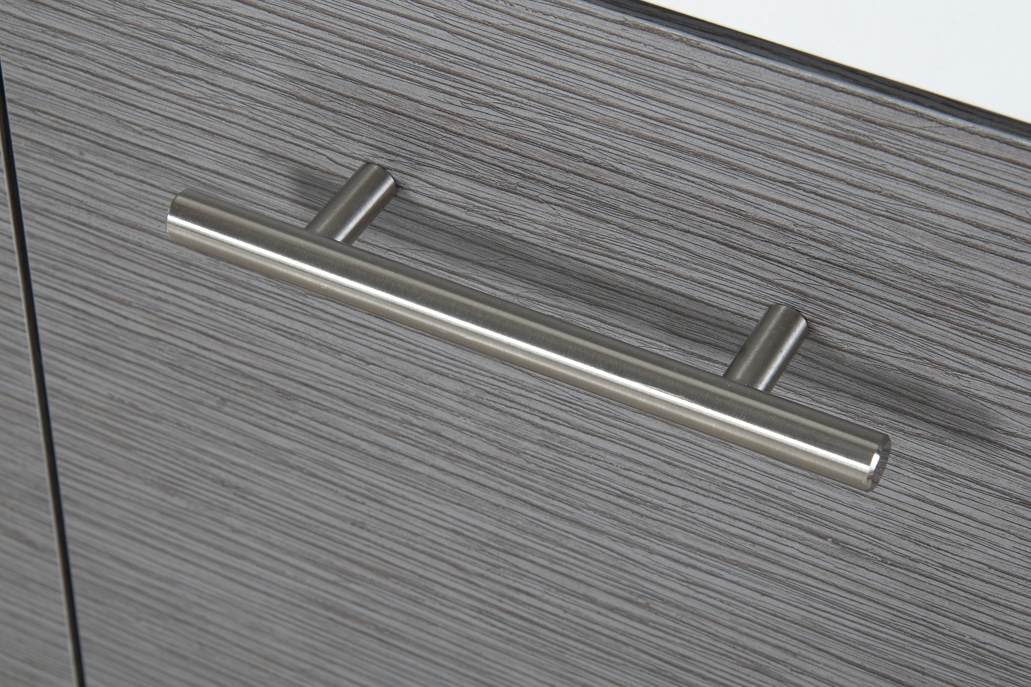 Schildmeyer Midischrank Palermo grau verstellbarer cm, Einlegeboden, Schubkästen Metallgriffe, weiß/eschefarben 2 Breite 60