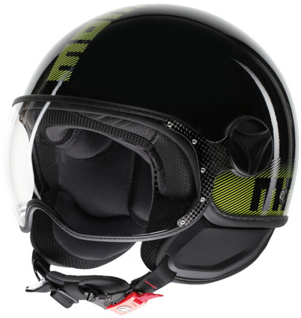 Momo Motorradhelm FGTR Classic Stripes Jethelm, vorbereitet für Kommunikationssystem