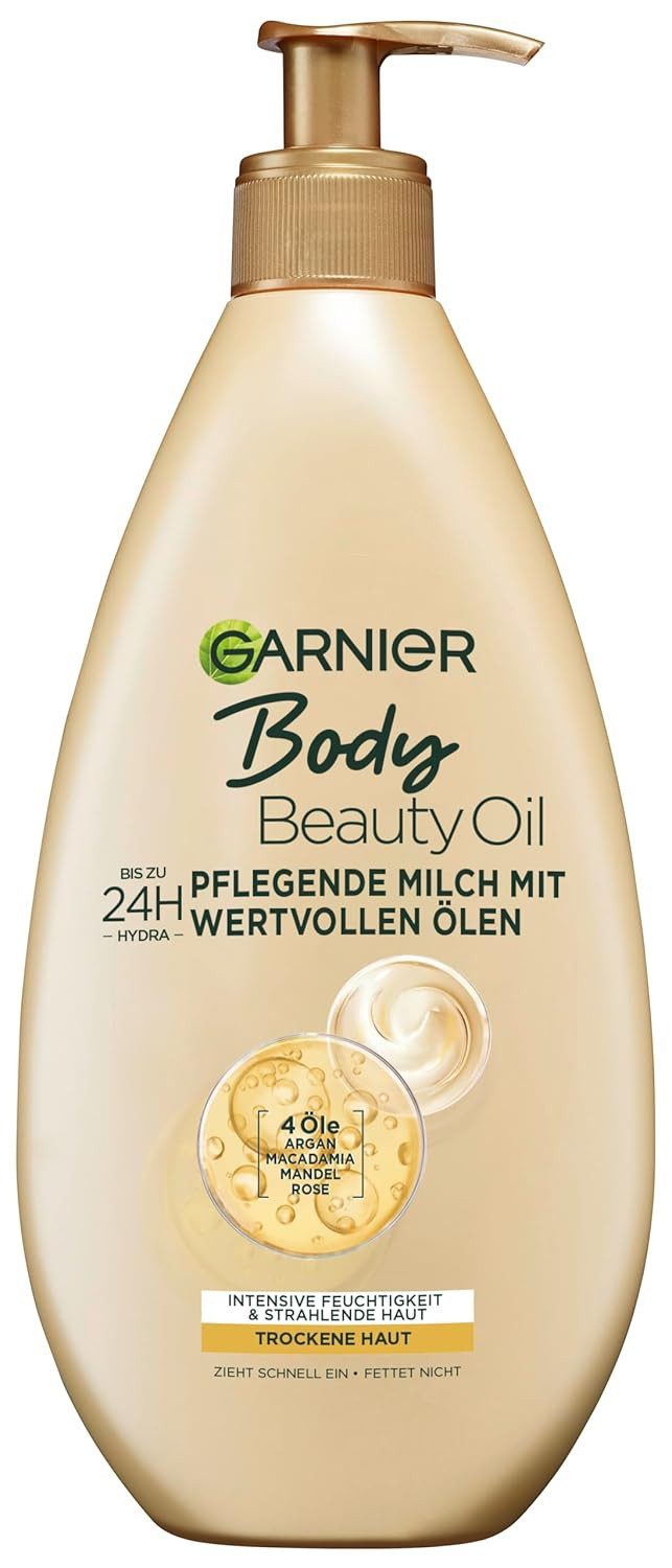 GARNIER Körpermilch Body Oil Beauty, nährende Öl Milch/Körper Öl mit 4 wertvollen Ölen, 1-tlg.