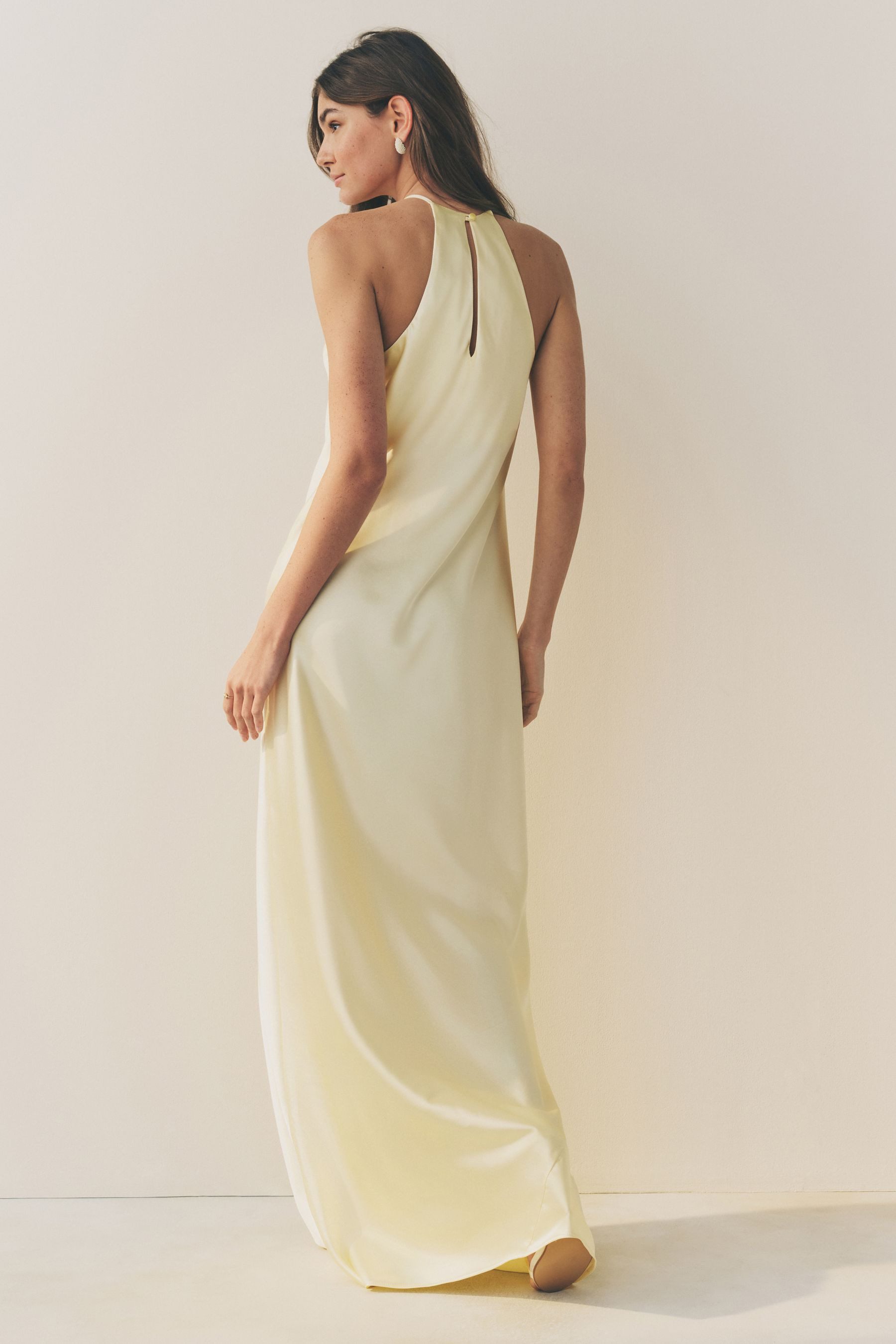 Next Satinkleid Hoch geschlossenes Maxikleid aus günstig online kaufen