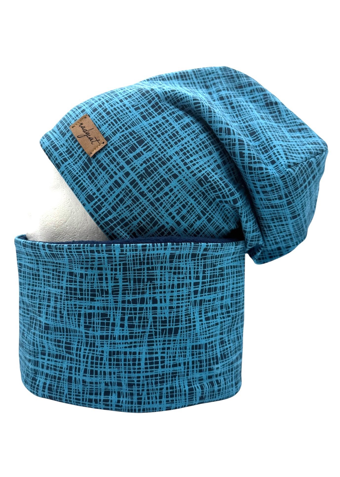 nadycat Beanie STRIPES blau (2-St., Beanie mit passendem Loop) handgefertig günstig online kaufen