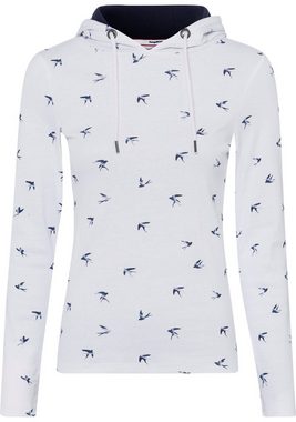KangaROOS Langarmshirt mit modischem minimalistischen Vögel-Allover-Druck - NEUE KOLLEKTION