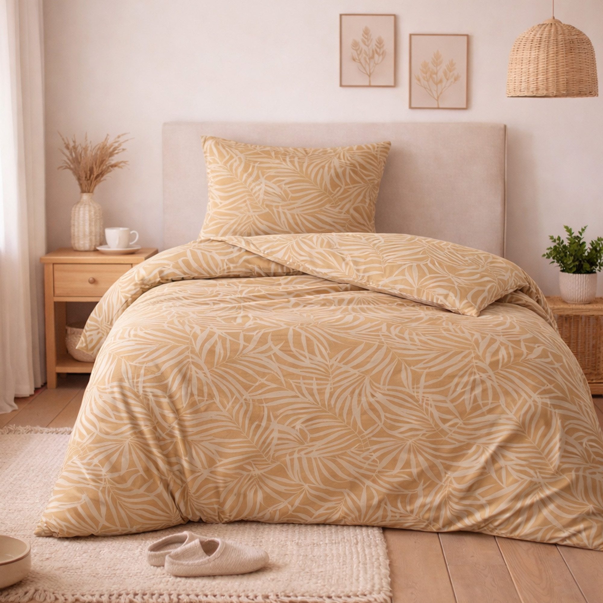 Byrklund Bettwäsche Byrklund, Baumwolle, 2 teilig, 135x200/80x80cm, mit Reißverschluss, atmungsaktiv, weich, anschmiegsam