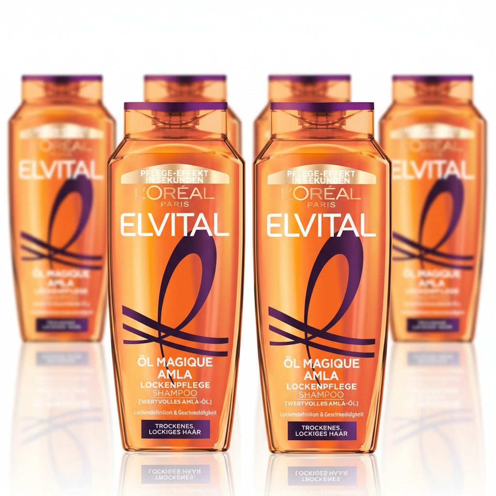 L'ORÉAL PARIS Haarshampoo L'Oréal Paris Elvital ÖL Magique Amla Shampoo, Packung, 6-tlg., Amla Öl für lockiges, trockenes Haar, Sprungkraft für deine Locken.