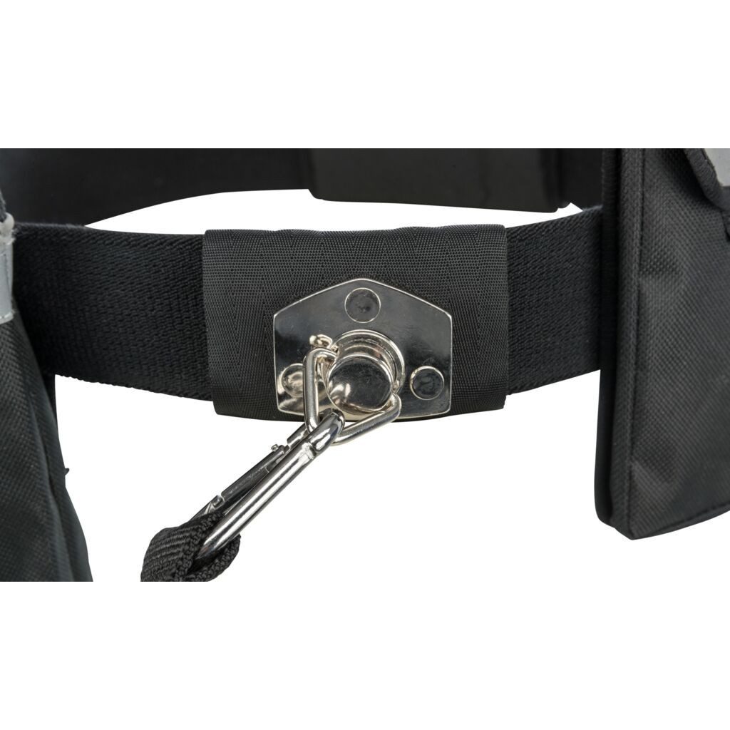 TRIXIE Joggingleine Bauchgurt mit Leine - schwarz/grafit - Gurt: 60–120 cm/50 mm, Leine:, Kunststoff