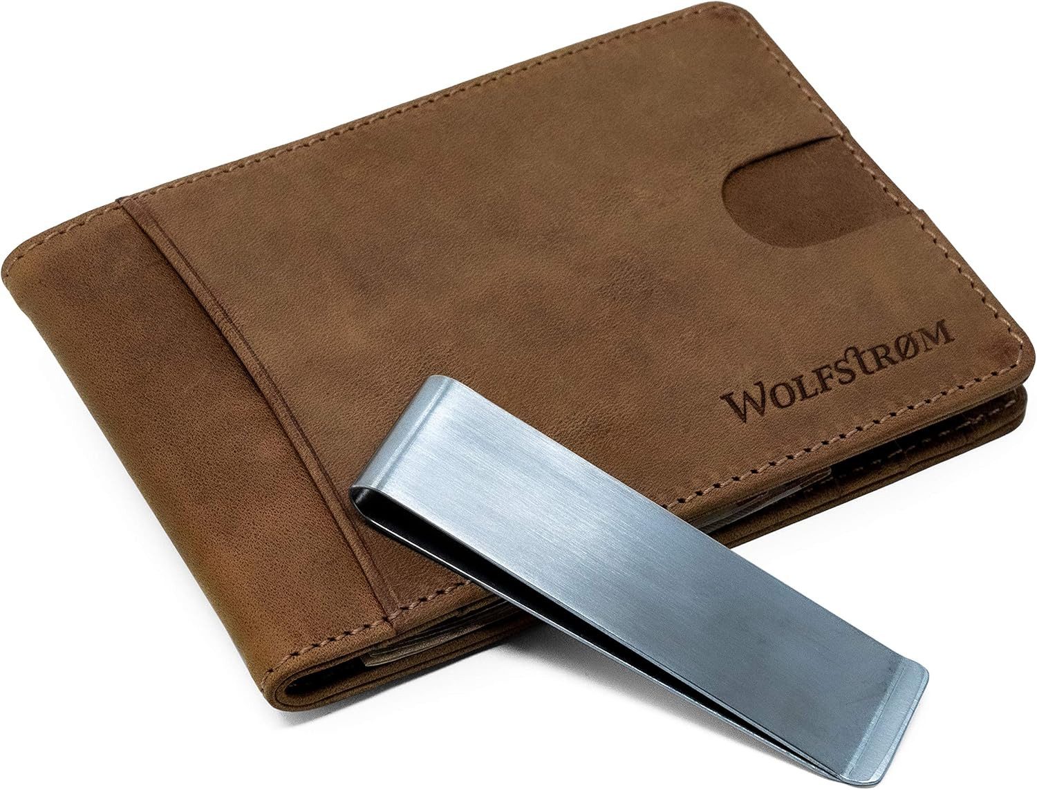 Kartenetui Aika Leder Kreditkarten-Etui mit Geld-Clip
