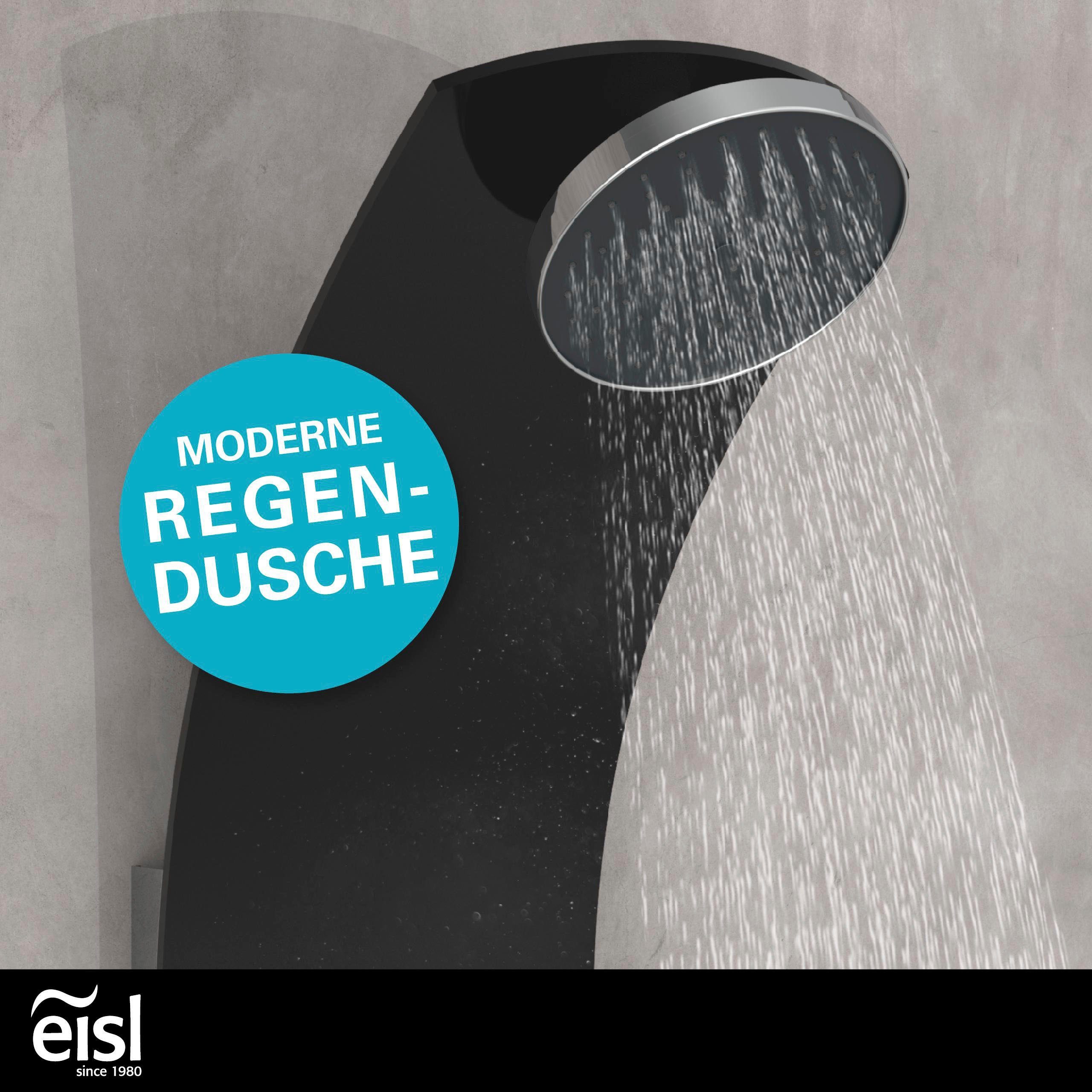 Eisl Duschsäule KARIBIK, Höhe cm, mit und Wellness Duschsystem Massagedüsen, Regendusche Armatur Schwarz 6 140