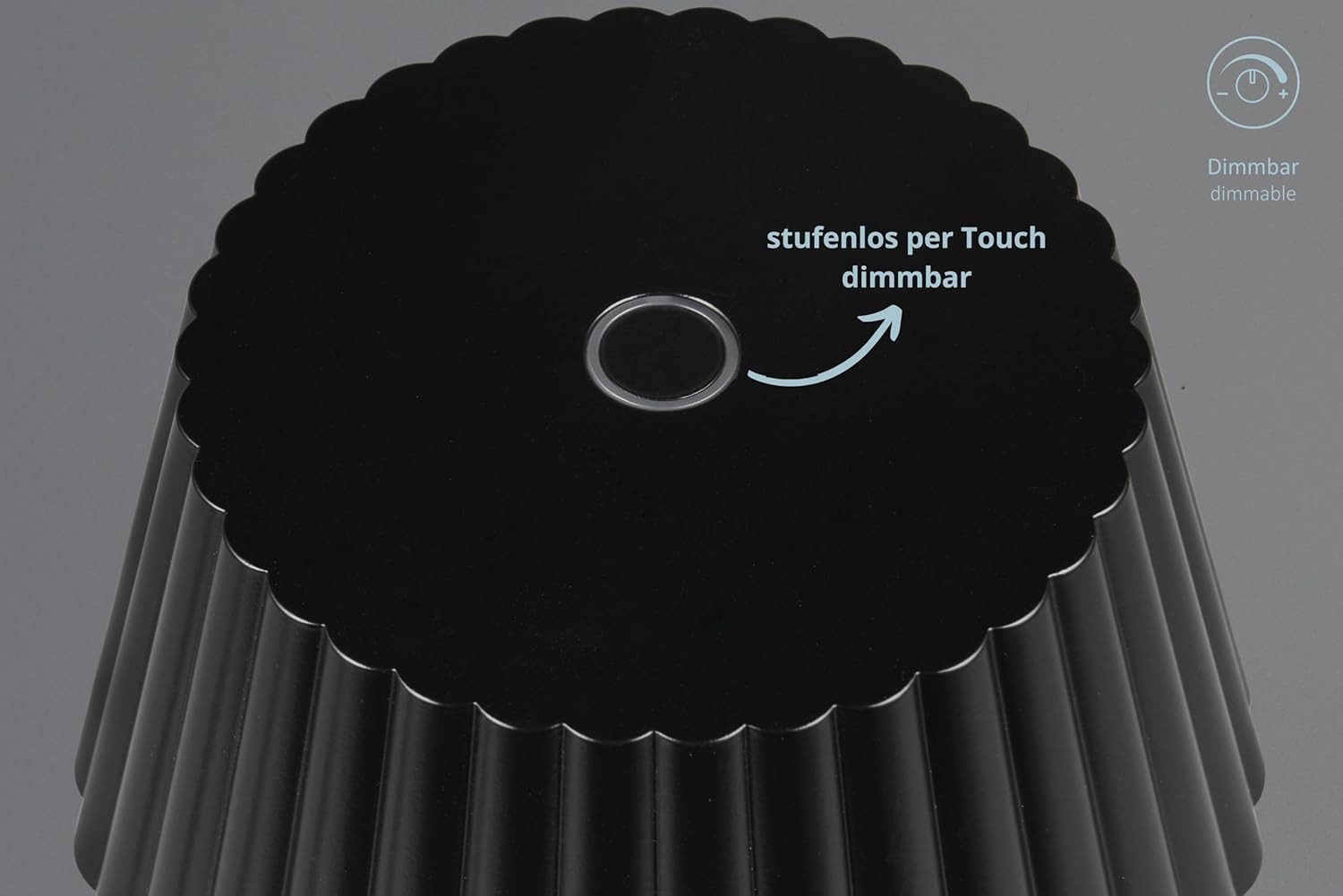 lightling LED Tischleuchte Suela, LED fest integriert, Warmweiß, inkl. Ladestation, On/Off Touch Funktion, Dimmer