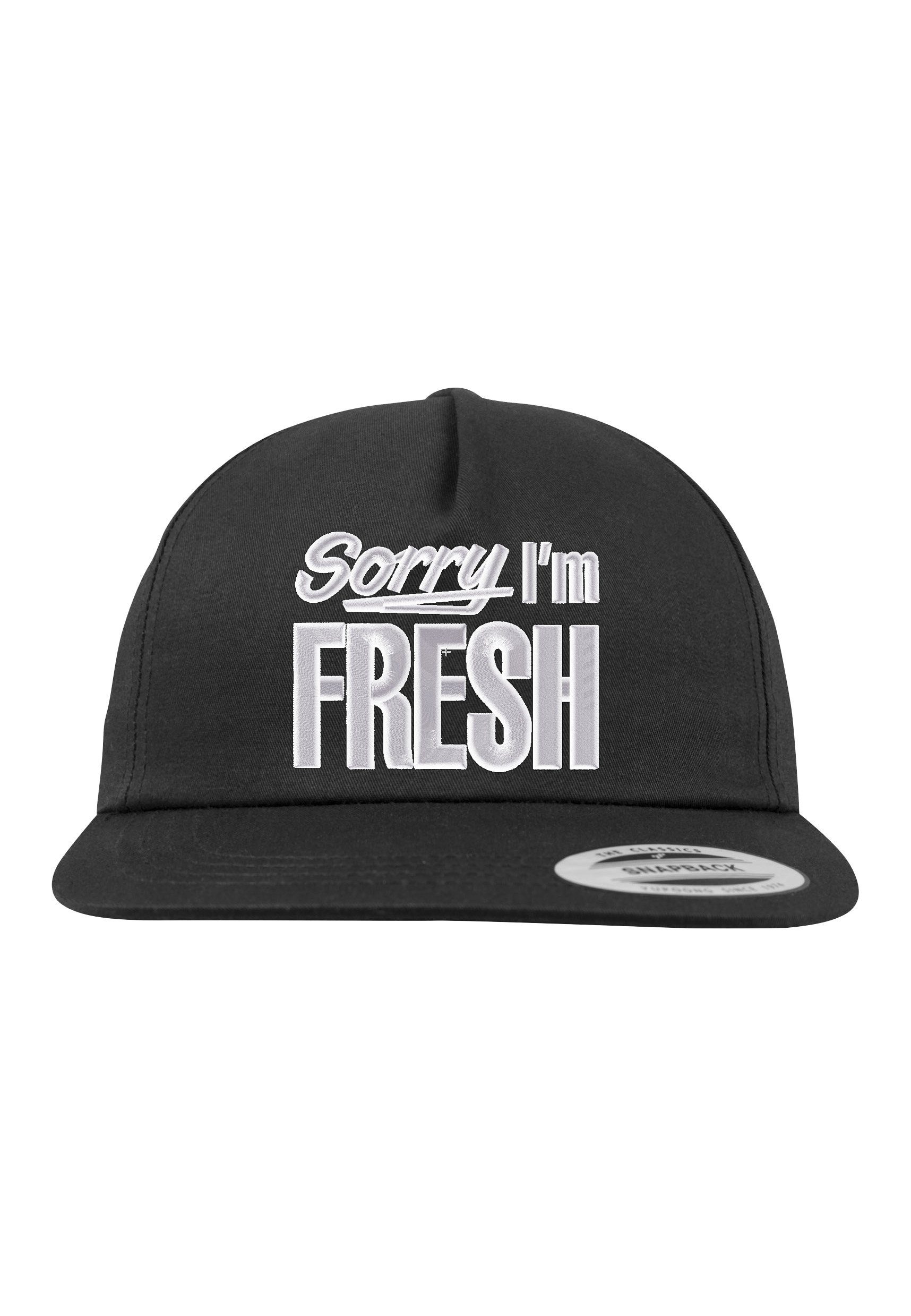 Youth Designz Baseball Cap Sorry I´m Fresh Unisex Snapback Cap mit modischer Logo Stickerei Schwarz