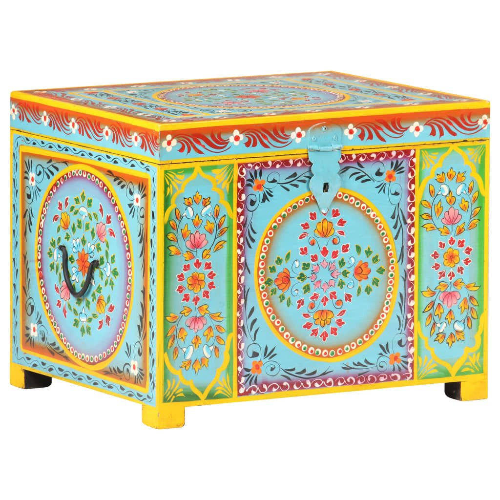 Thumbnail - vidaXL Aufbewahrungsbox, Ordnungsbox Handbemalt 50x40x40 cm Mango Massivholz