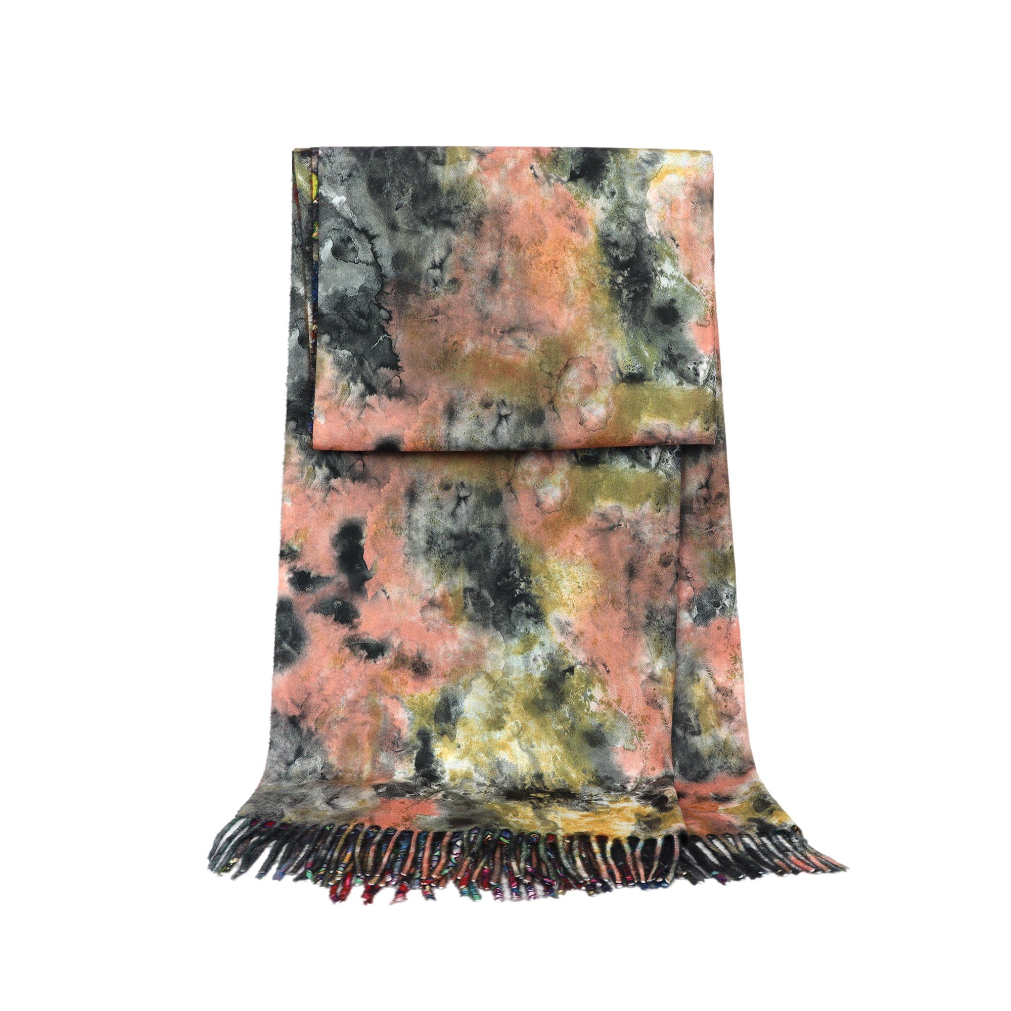 ZEBRO Modeschal Schal, mit Fransen / Tuch / Blumenmuster / Modetuch günstig online kaufen