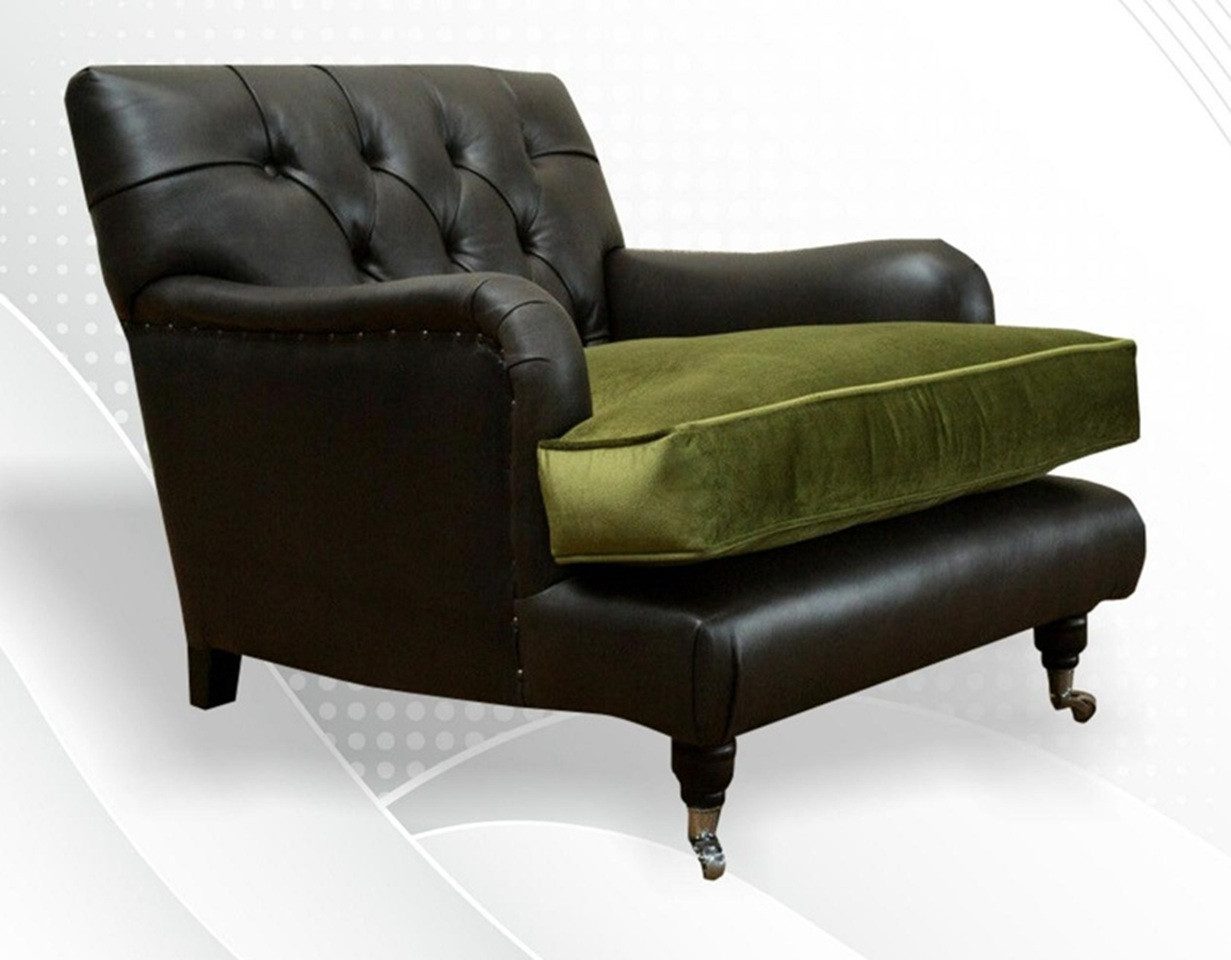 Xlmoebel Chesterfield-Sessel Ein Luxus Textil Einzelsitzer Lounge Sessel im Chesterfield (Sessel), Hergestellt in Europa