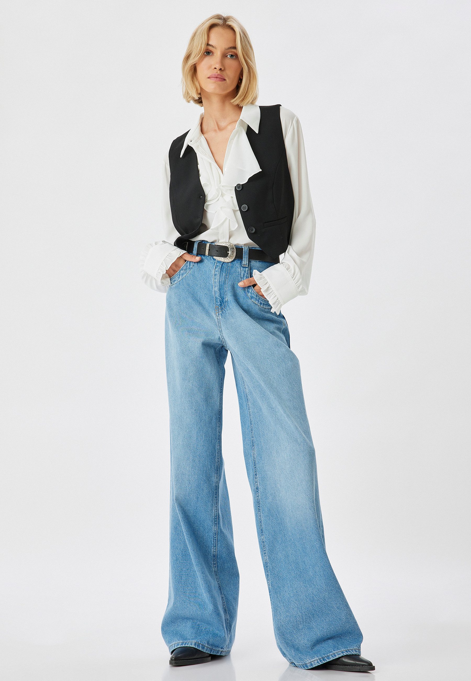 Koton Loose-fit-Jeans Normale Leibhöhe Loose