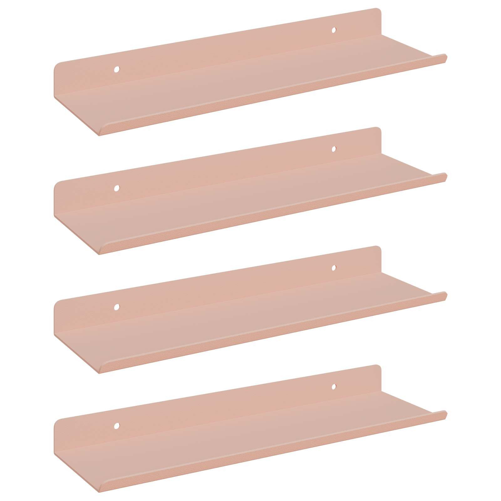 vidaXL Regal Schwebendes Regal 4 stk. Rosa 30 x 9 x 2,5 cm Stahl, 4-tlg.