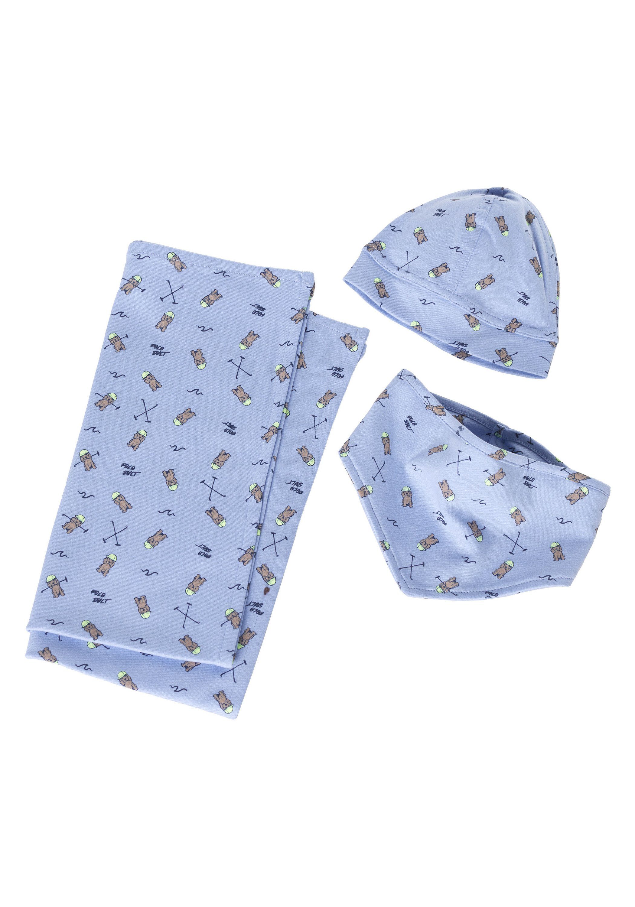 Polo Sylt Neugeborenen-Geschenkset mit Spucktuch, Mütze und Halstuch (Set, 3-tlg) | Baby Erstausstattungspakete