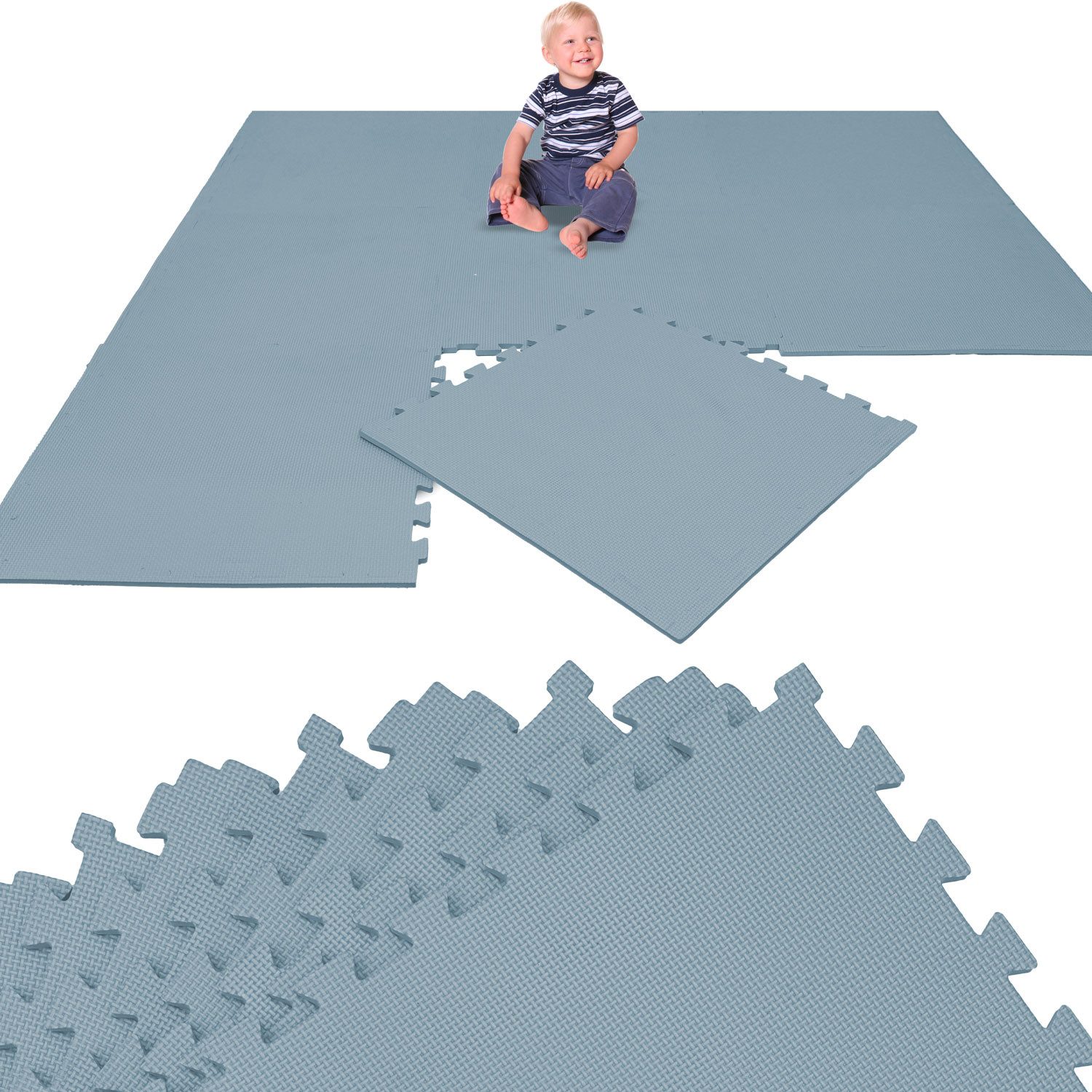 LittleTom Puzzlematte für Kinder 8 Teile Spielmatte 50 x 50cm Krabbelmatte fürs Kinderzimmer, (8-tlg), EVA-Schaum Spielunterlage - Puzzle Teppich - Bodenmatte Spielteppich
