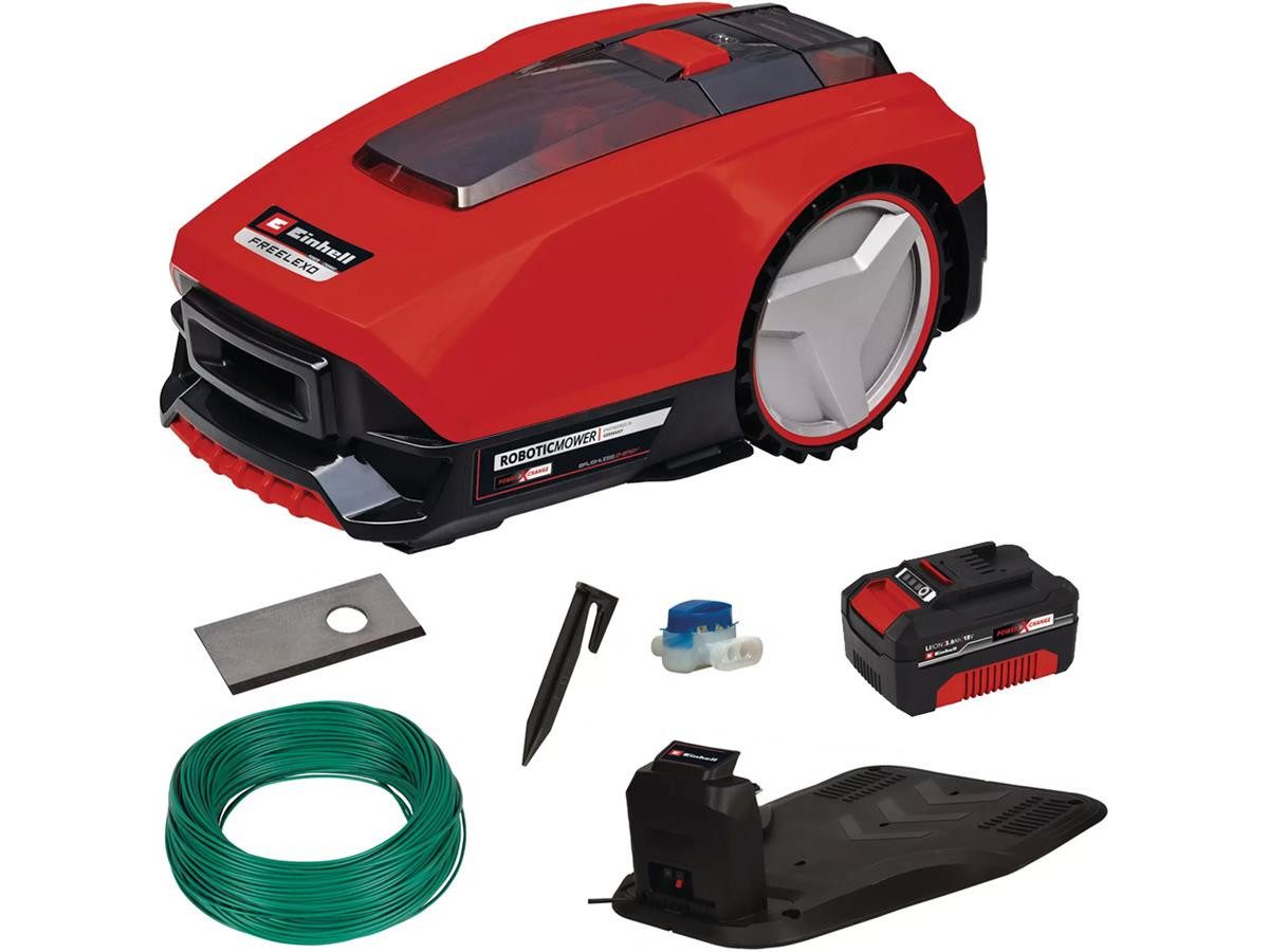 Einhell Rasenmähroboter FREELEXO 550 Kit, bis 550 m² Rasenfläche, inklusive Akku und Ladestation