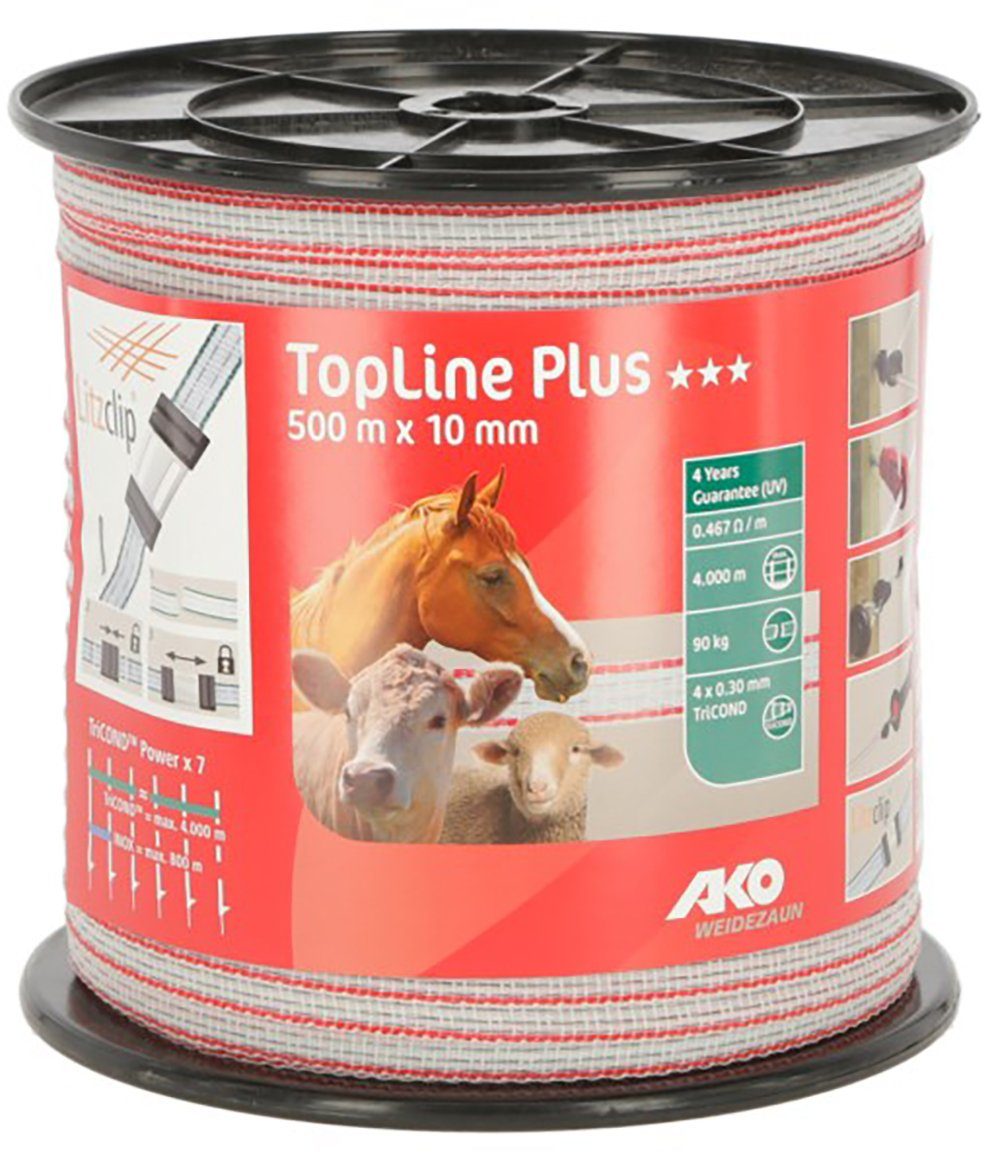 Kerbl Weidenzaun Kerbl TopLine Plus Weidezaunband, weiß/rot, Länge 500 m, 4 günstig online kaufen