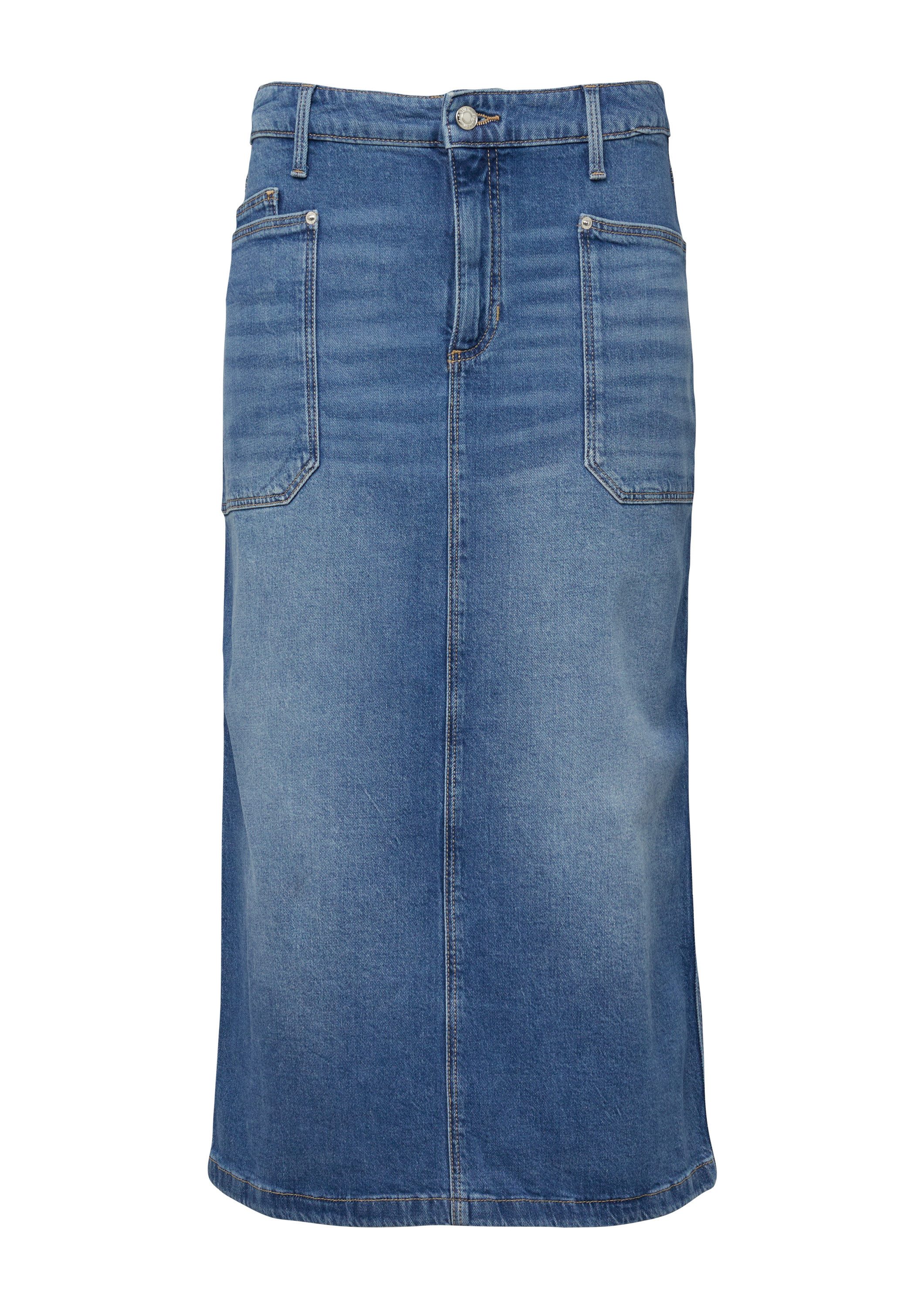 s.Oliver Midirock Rock Midi-Jeansrock mit aufgesetzten Taschen